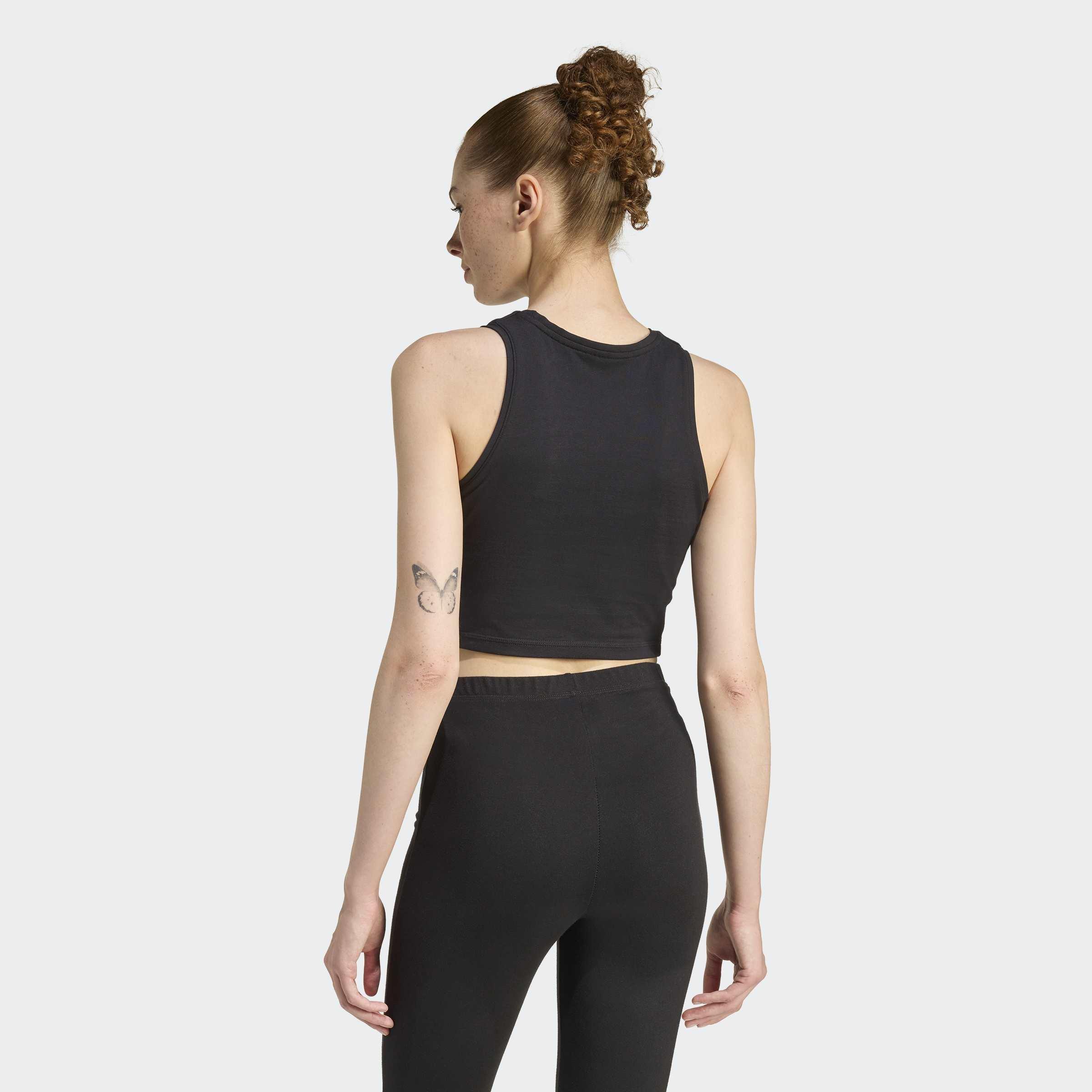 Essentials 3-Stripes Padded Tank, Black, A701_ONE, medium