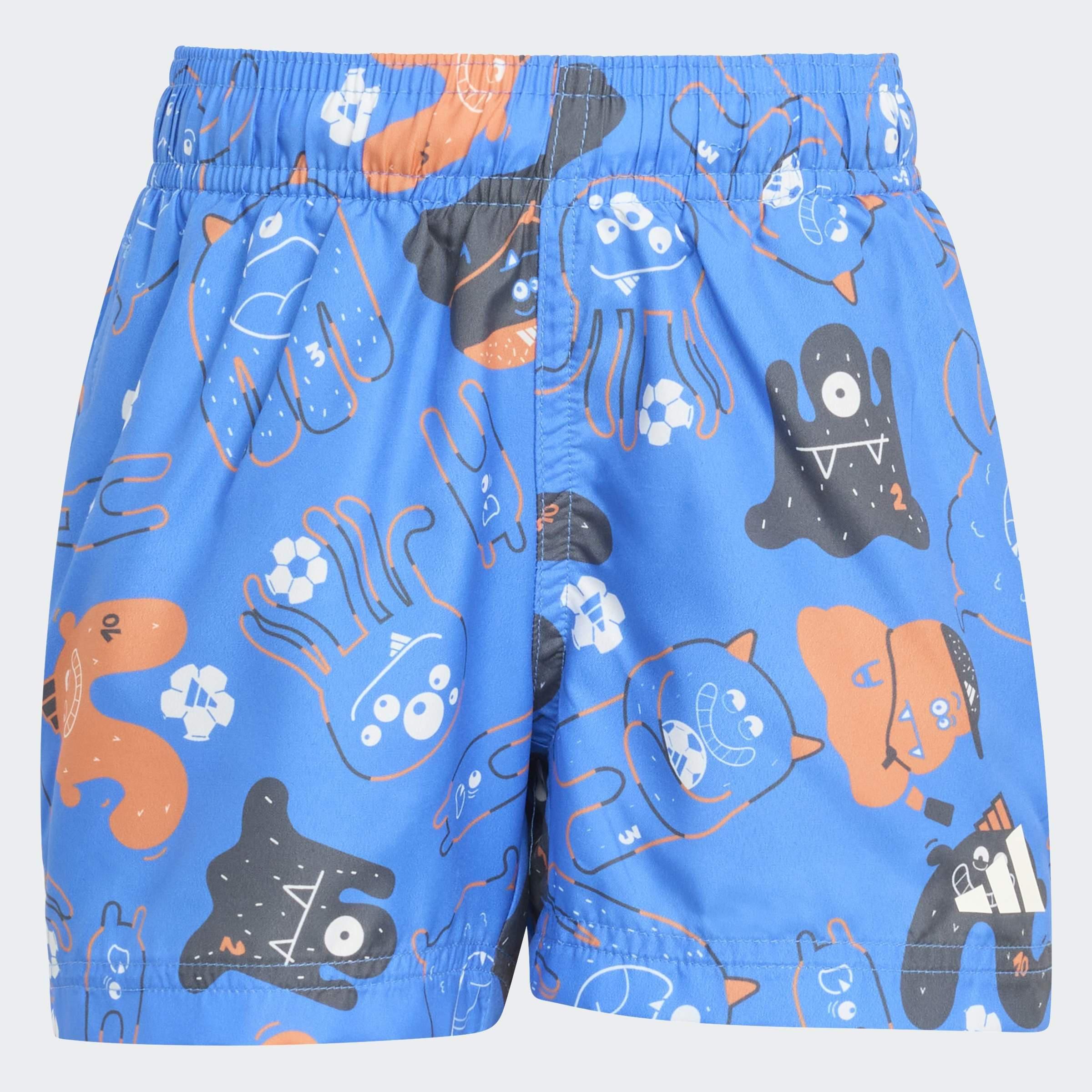Kids Tironster All Over Print Swim Shorts, Blue