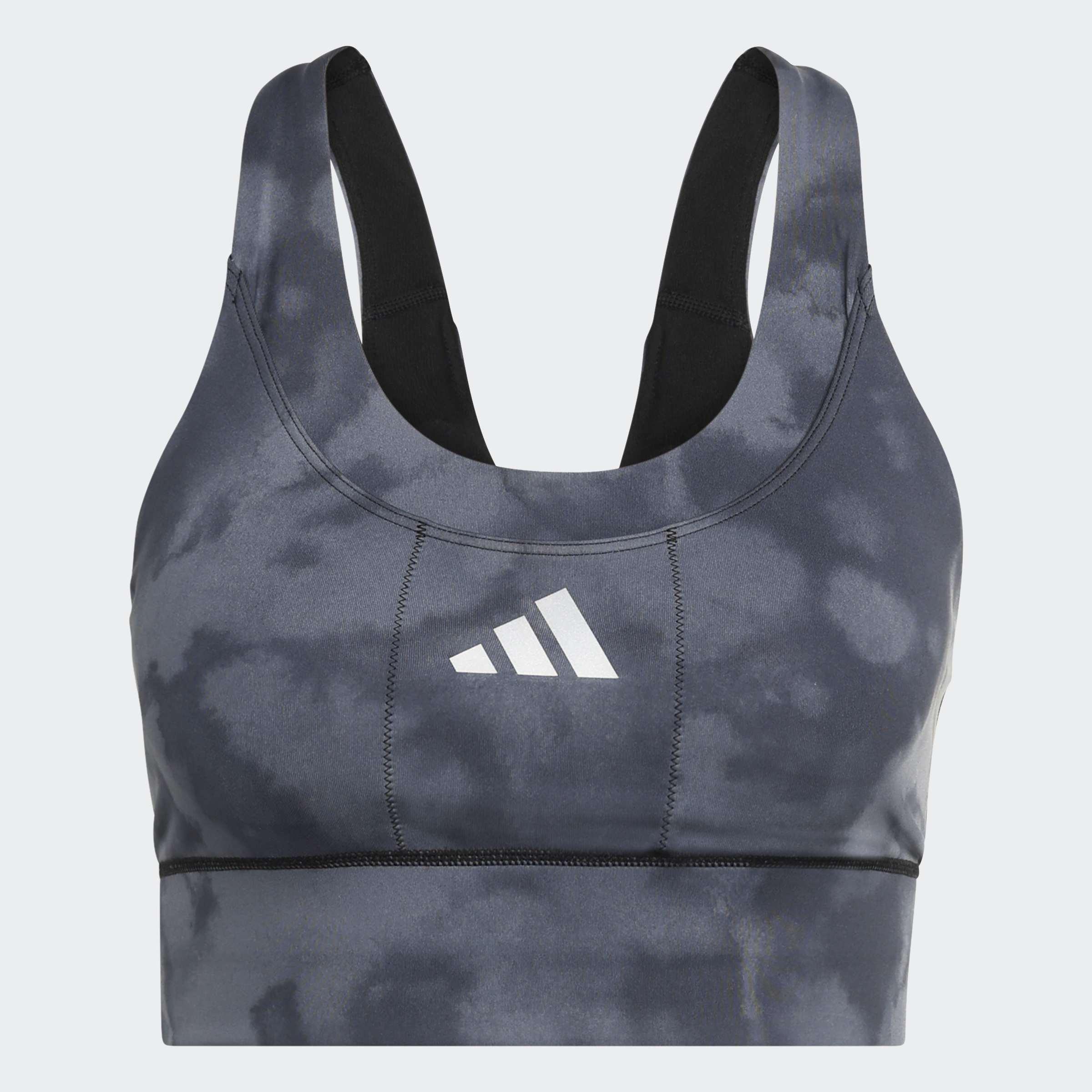 Adi365 Running Pocket Graphic Medium Support Bra, Black, A701_ONE, large image number 0