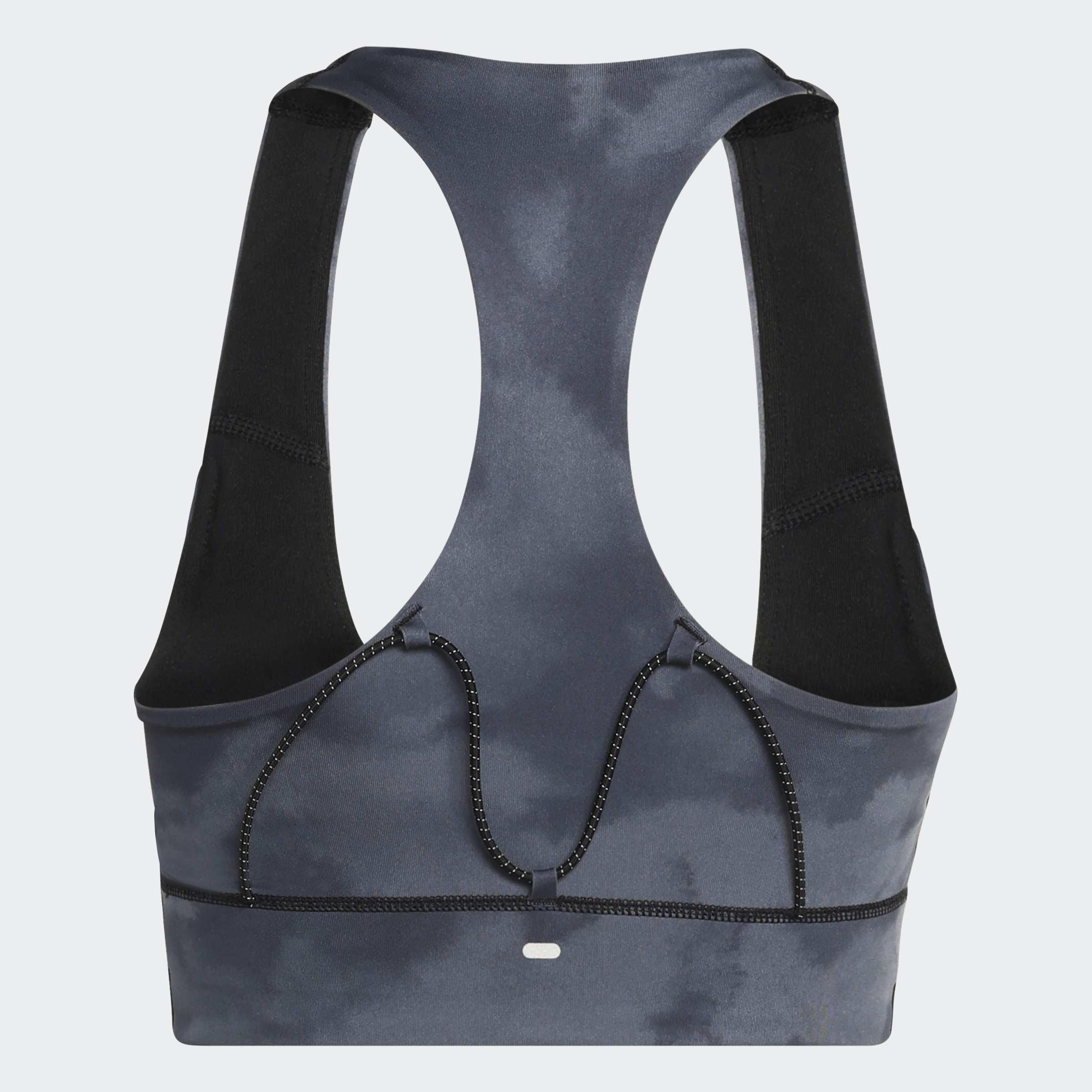 Adi365 Running Pocket Graphic Medium Support Bra, Black, A701_ONE, medium