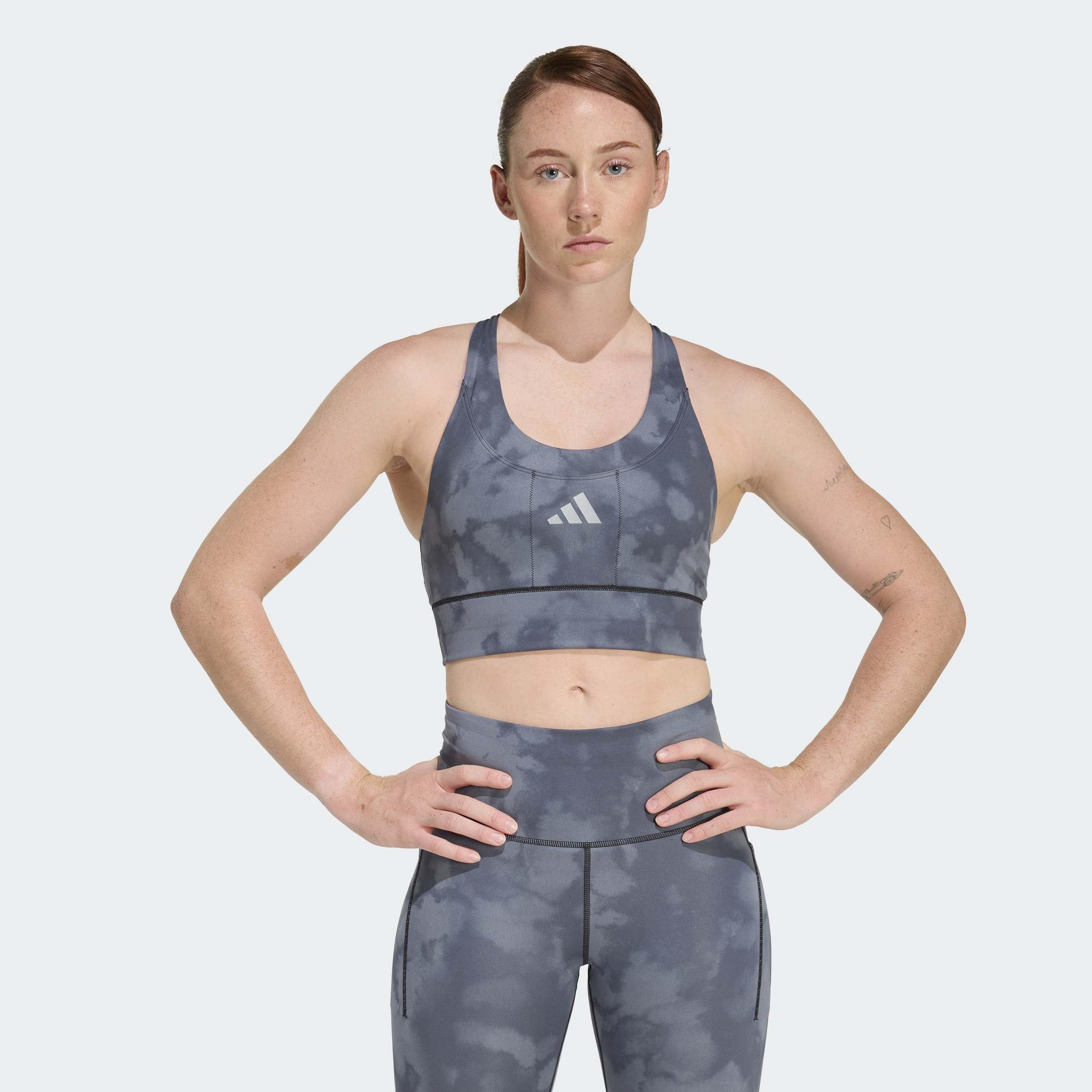 Adi365 Running Pocket Graphic Medium Support Bra, Black, A701_ONE, large image number 5