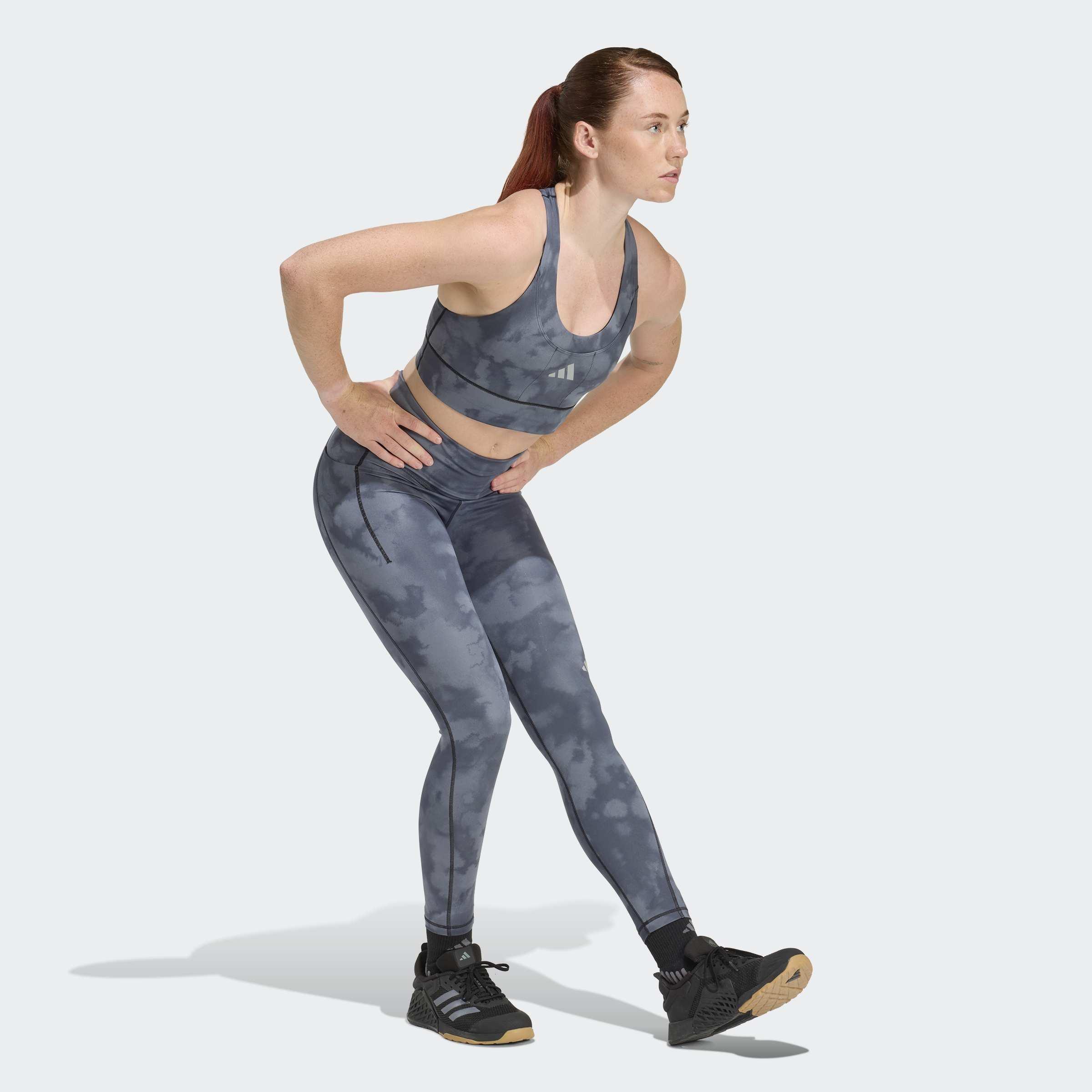 Adi365 Running Pocket Graphic Medium Support Bra, Black, A701_ONE, large image number 6