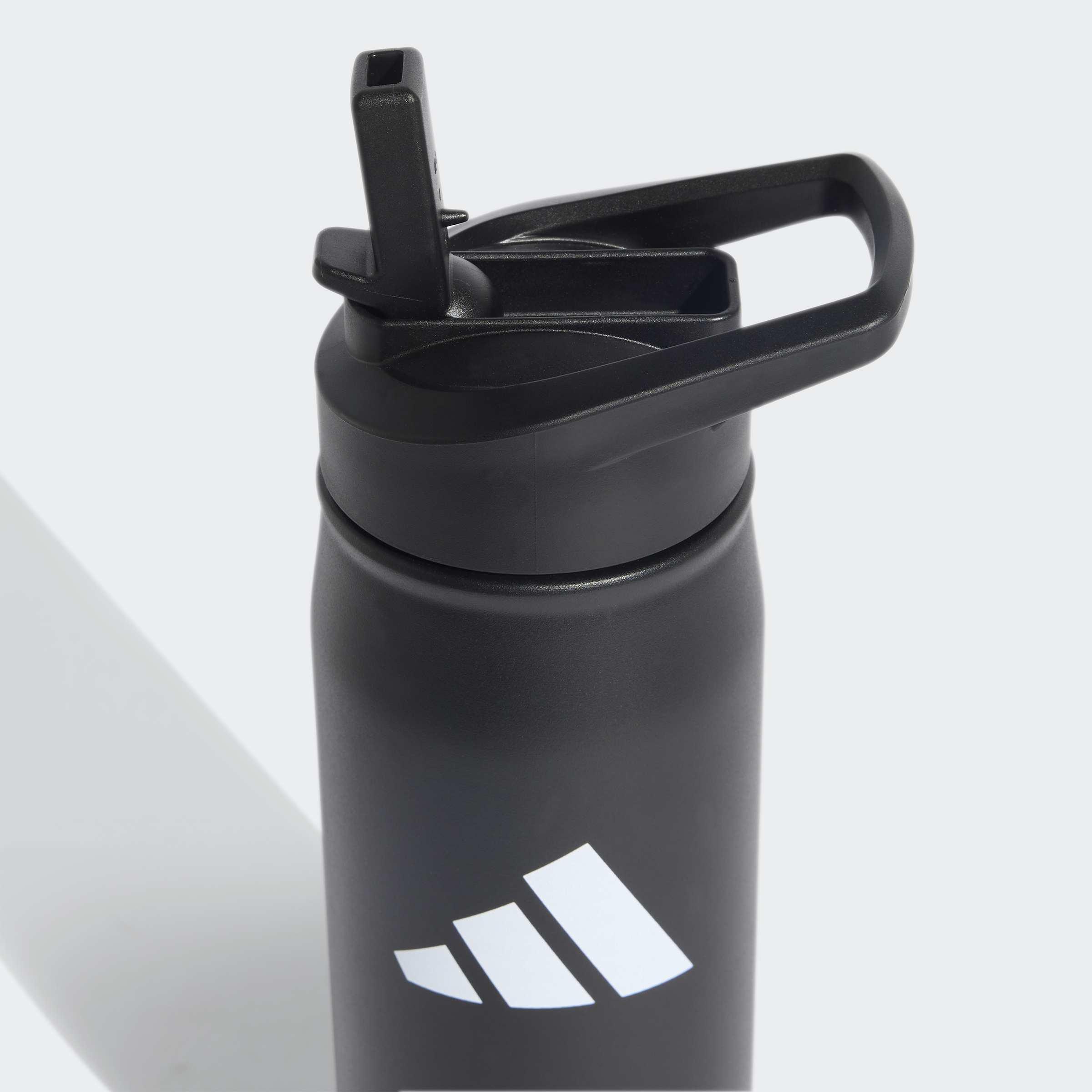 Unisex Metal Water Bottle Straw 0.6 Liter, Black, A701_ONE, large image number 2
