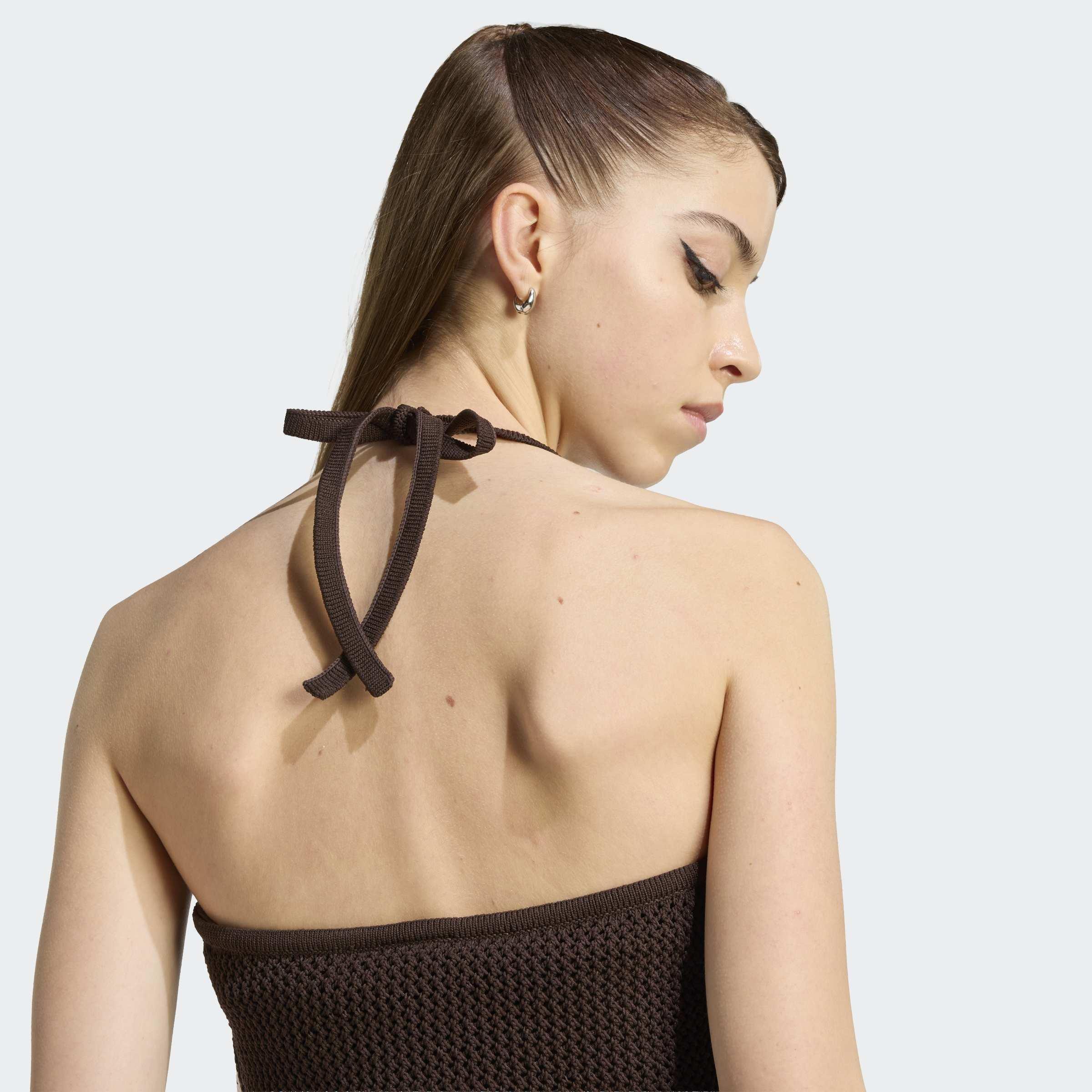 Knitted Crochet Long-Sleeve Top, Brown, A701_ONE, large image number 2