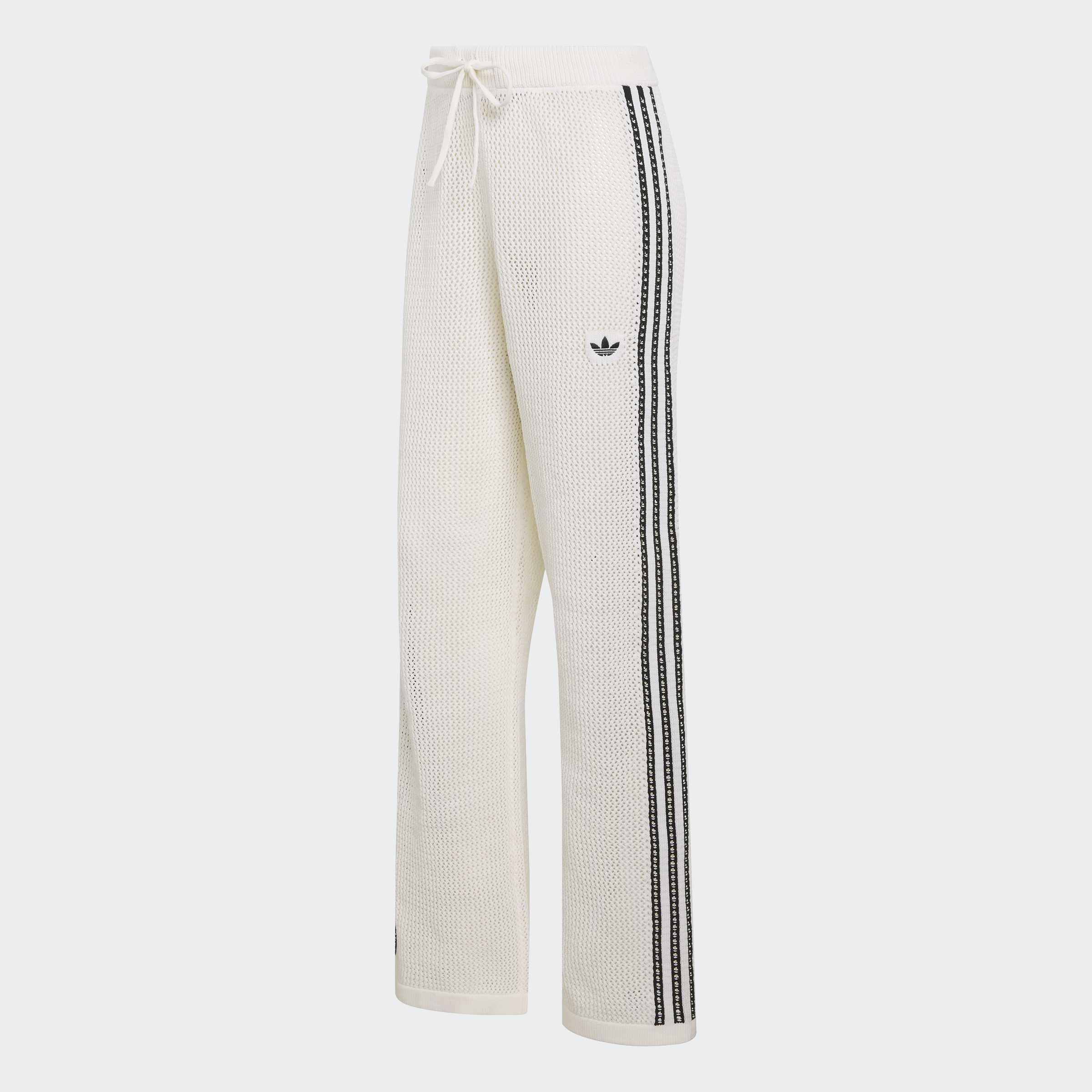 Knitted Crochet Firebird Track Pants, White