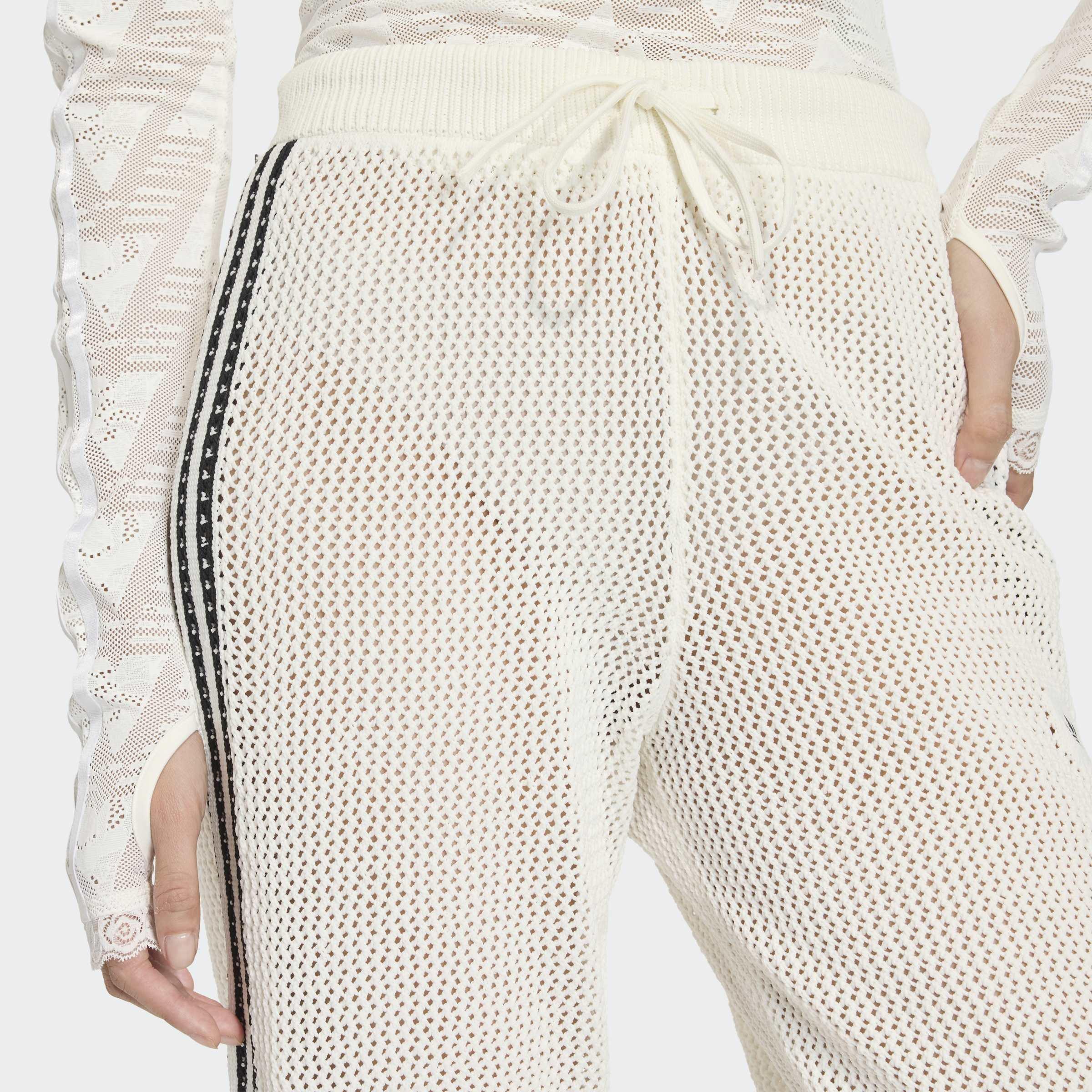 Knitted Crochet Firebird Track Pants, White, A701_ONE, large image number 2