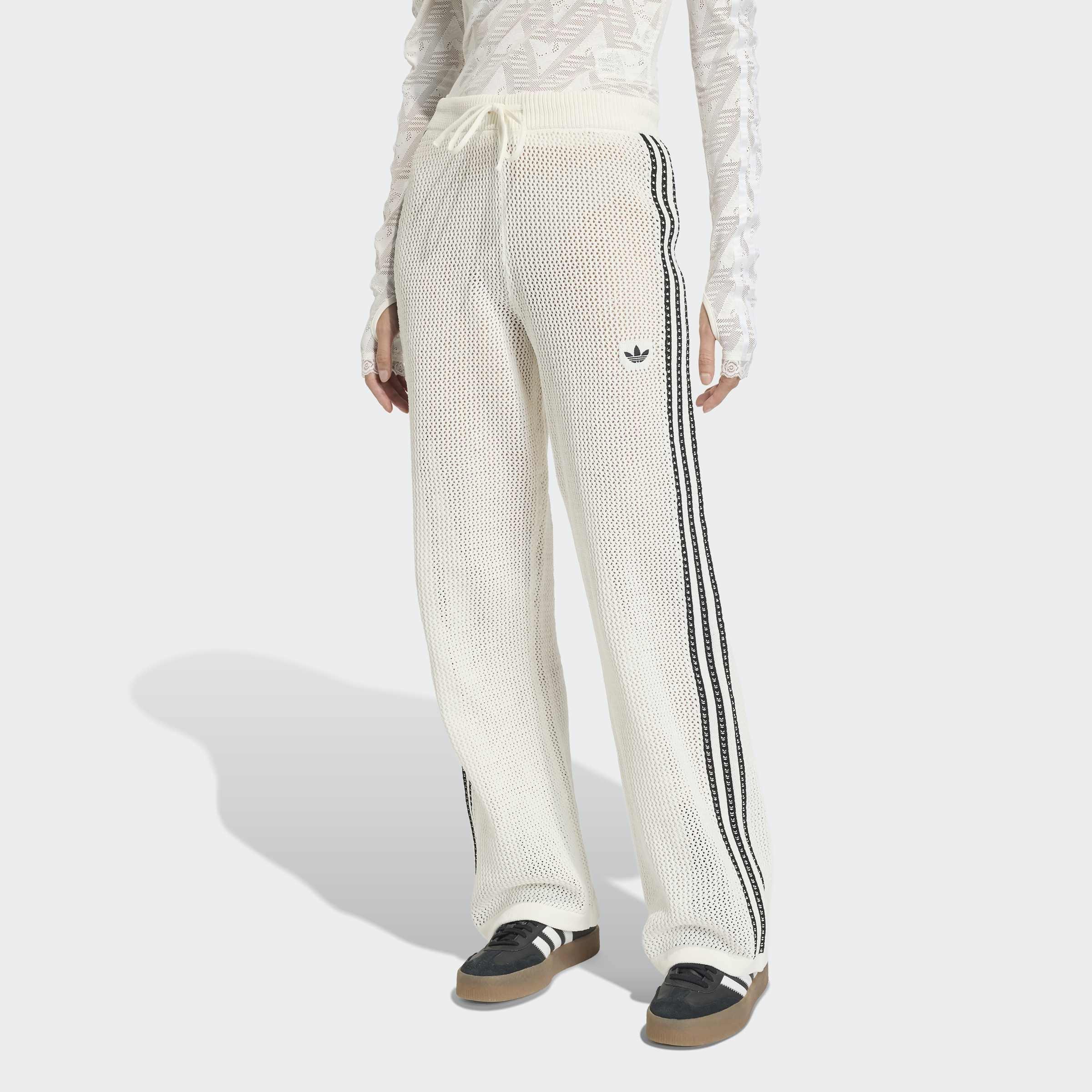 Knitted Crochet Firebird Track Pants, White, A701_ONE, large image number 4