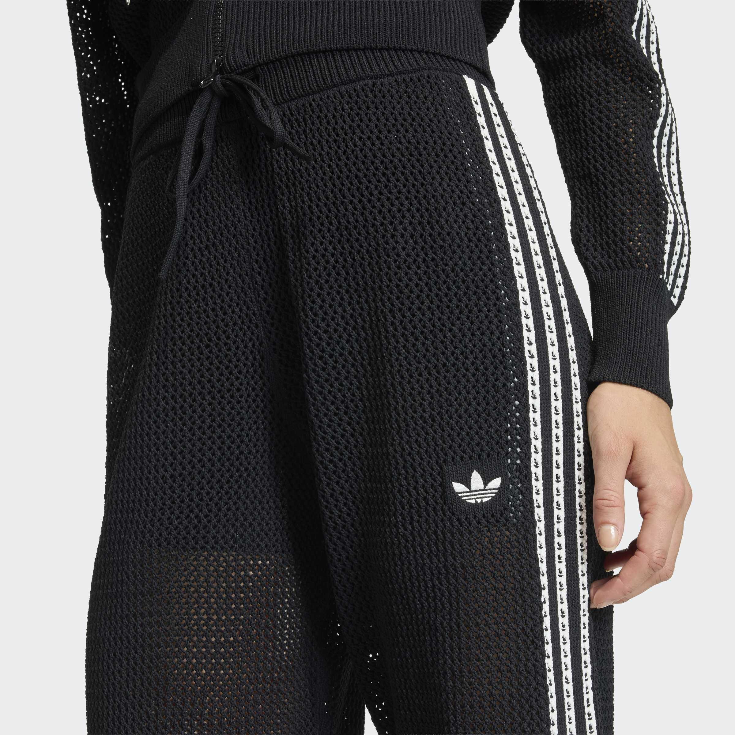 Knitted Crochet Firebird Track Pants, Black, A701_ONE, large image number 2