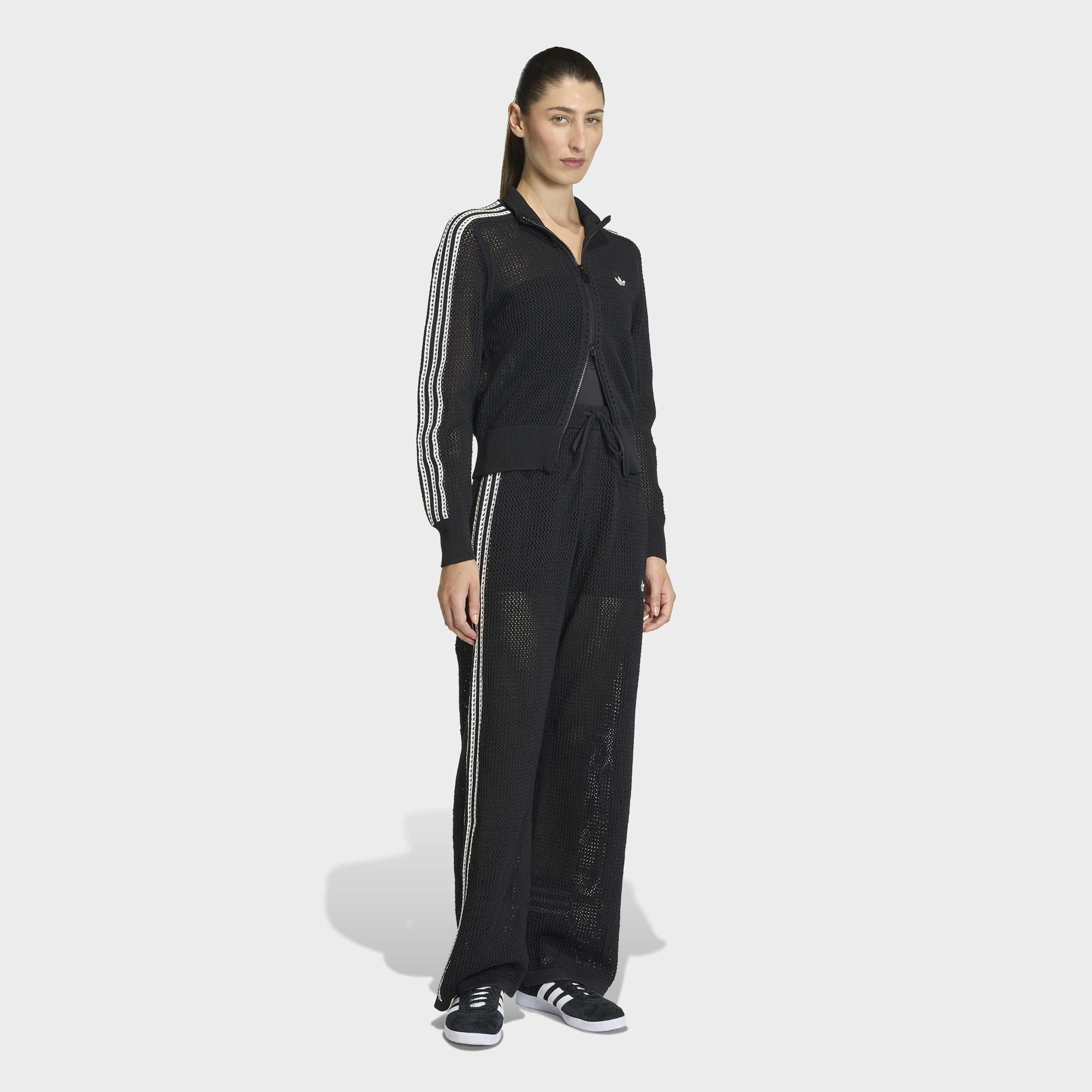 Knitted Crochet Firebird Track Pants, Black, A701_ONE, large image number 4