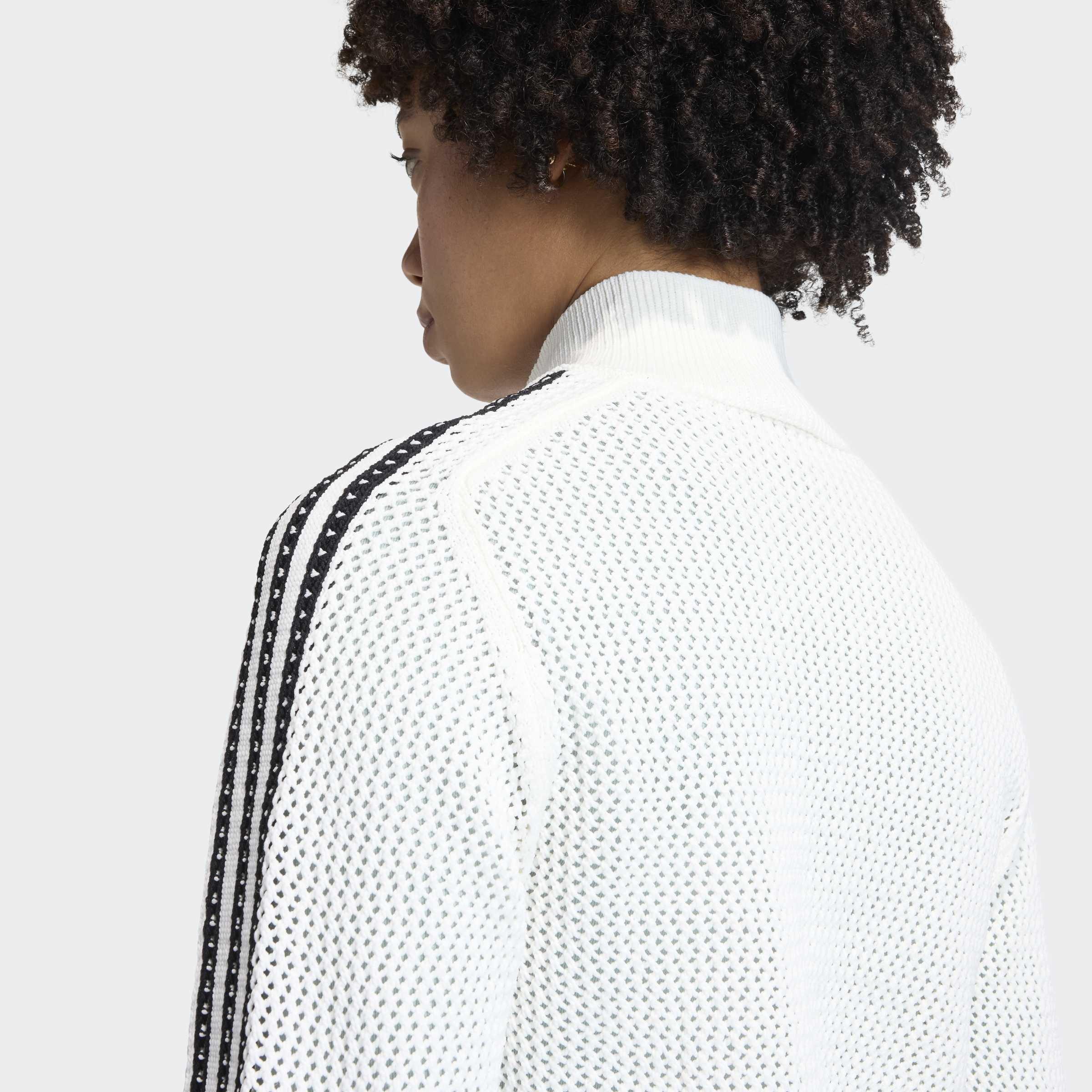 Knitted Crochet Firebird Track Top, White, A701_ONE, large image number 3