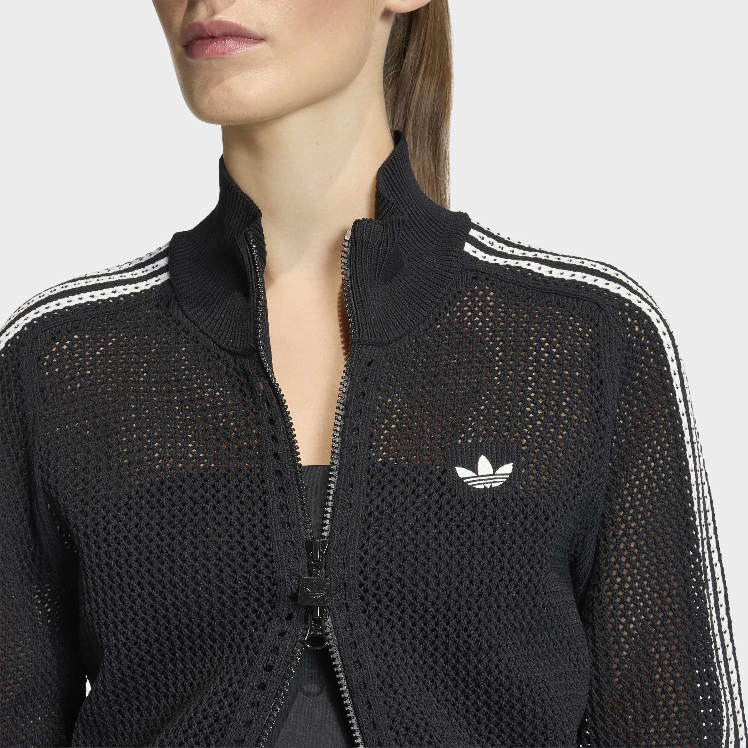 Knitted Crochet Firebird Track Top, Black, A701_ONE, large image number 3