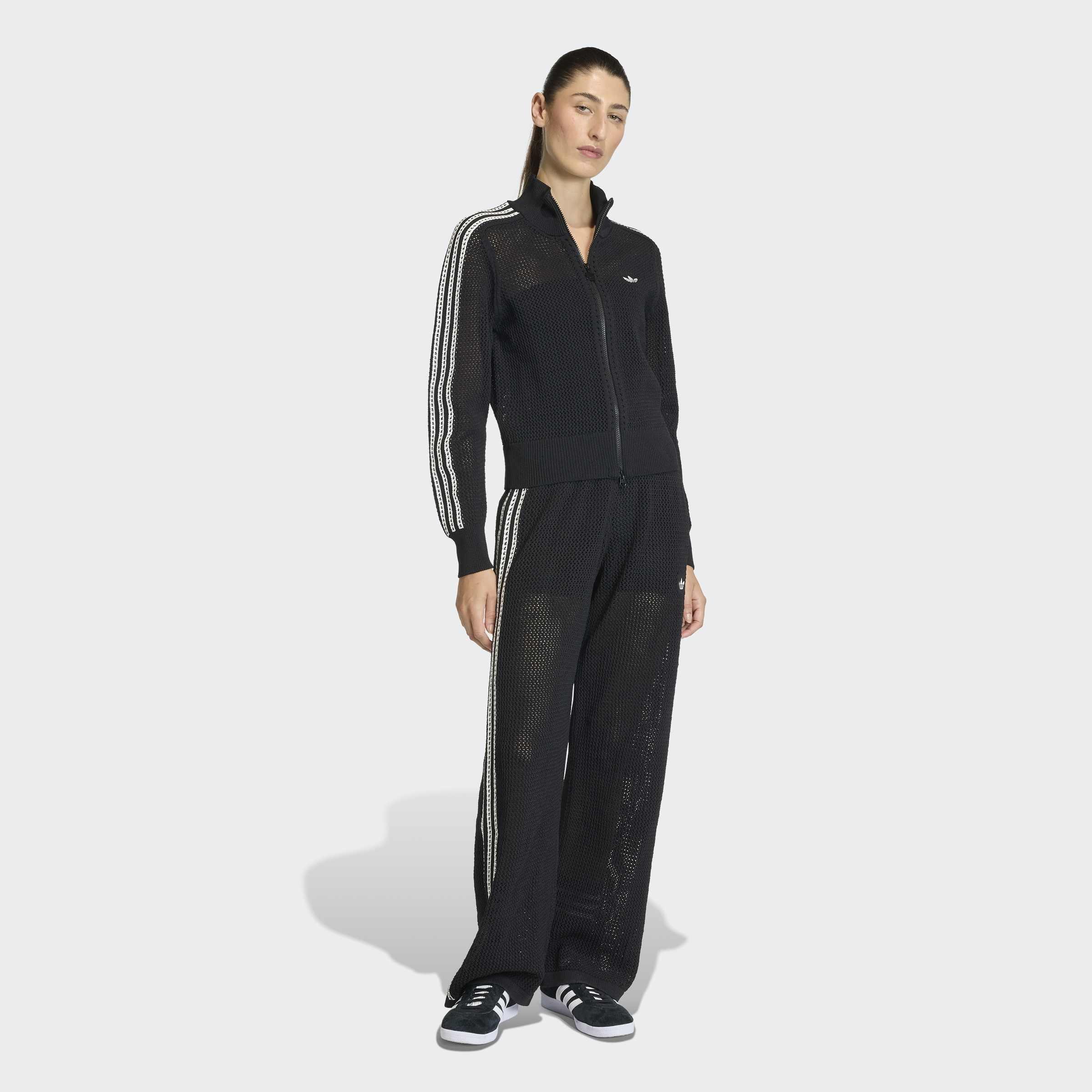 Knitted Crochet Firebird Track Top, Black, A701_ONE, large image number 4