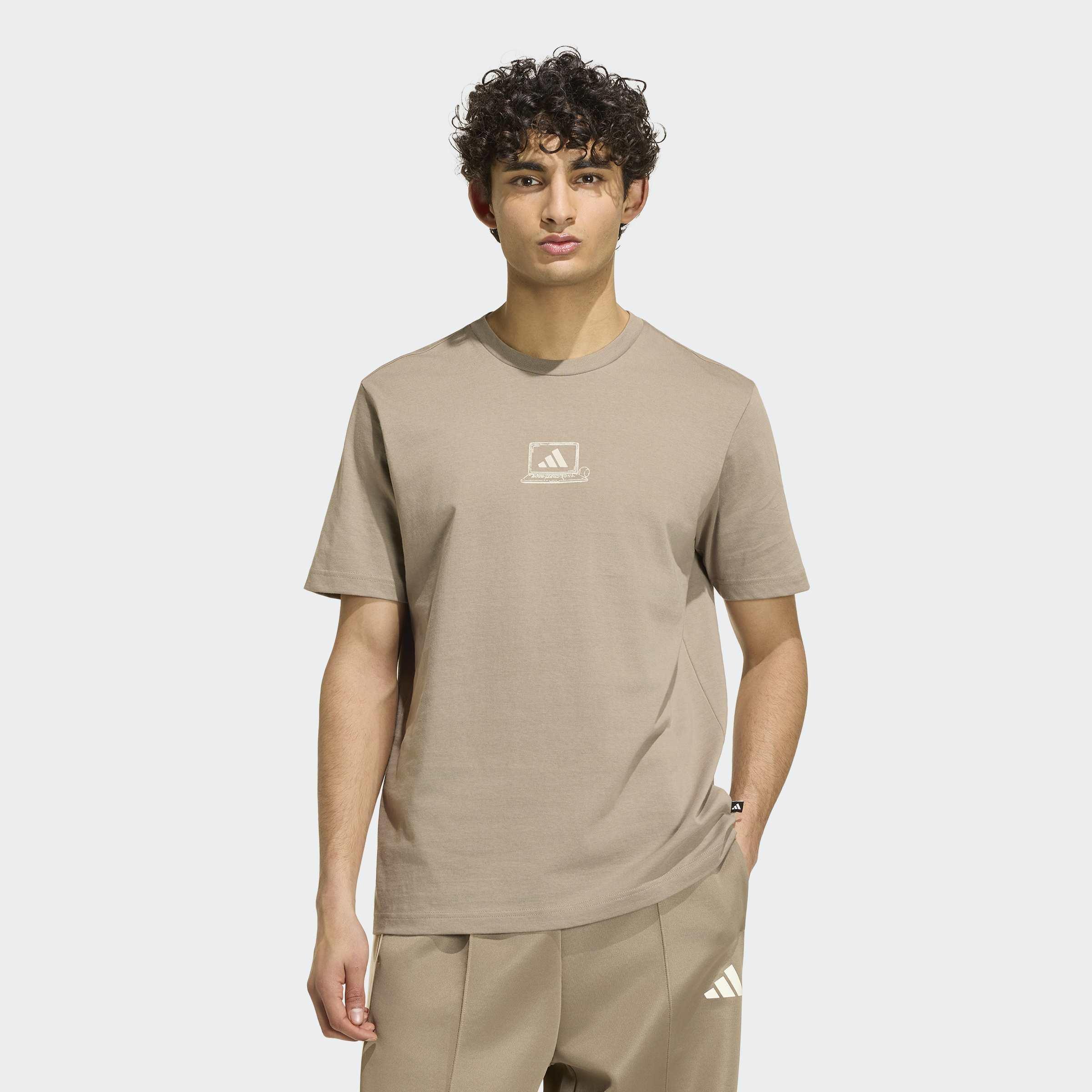Clocked In Office Graphic T-Shirt, Beige, A701_ONE, large image number 4