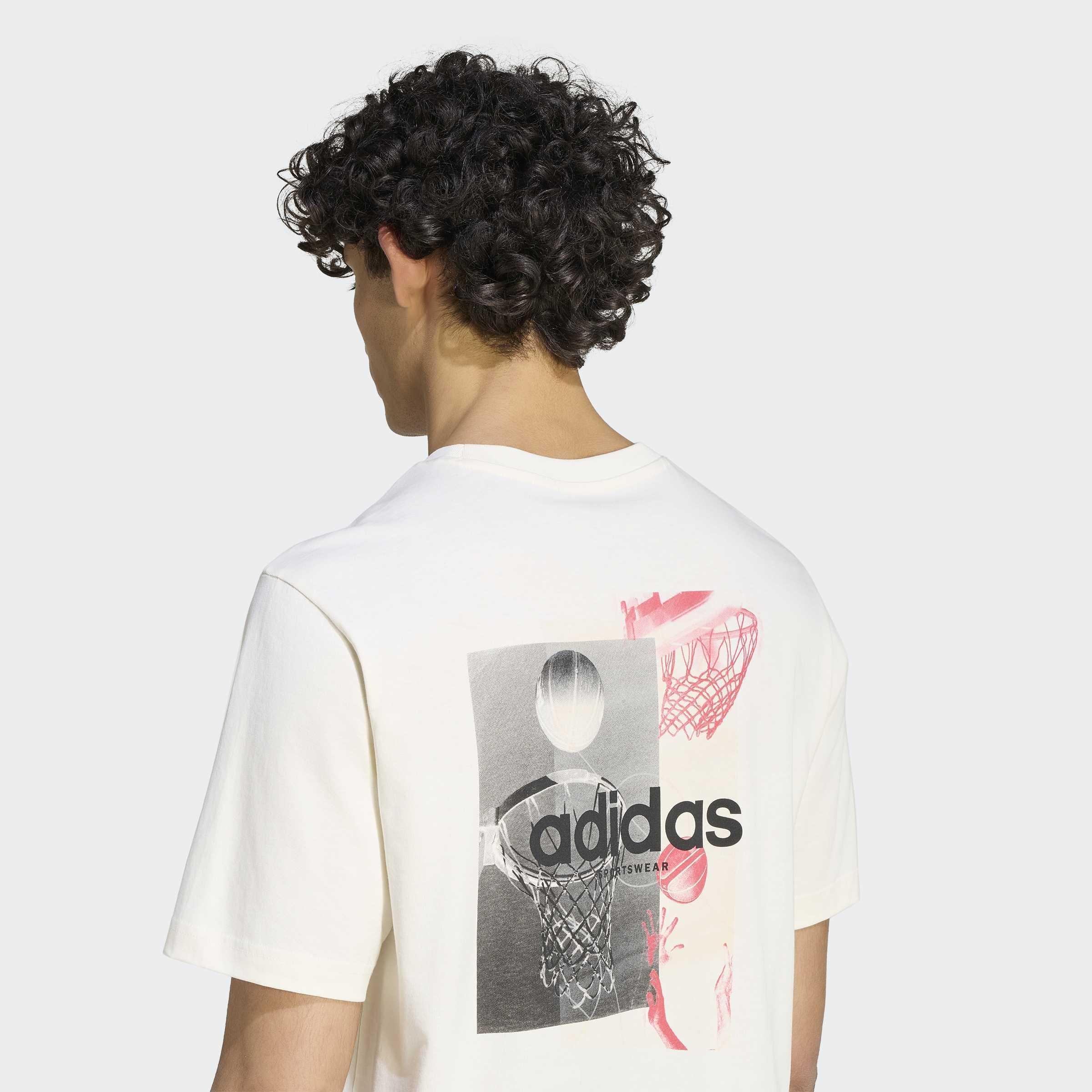 Memories Of Sport Basketball Graphic T-Shirt, White, A701_ONE, large image number 2