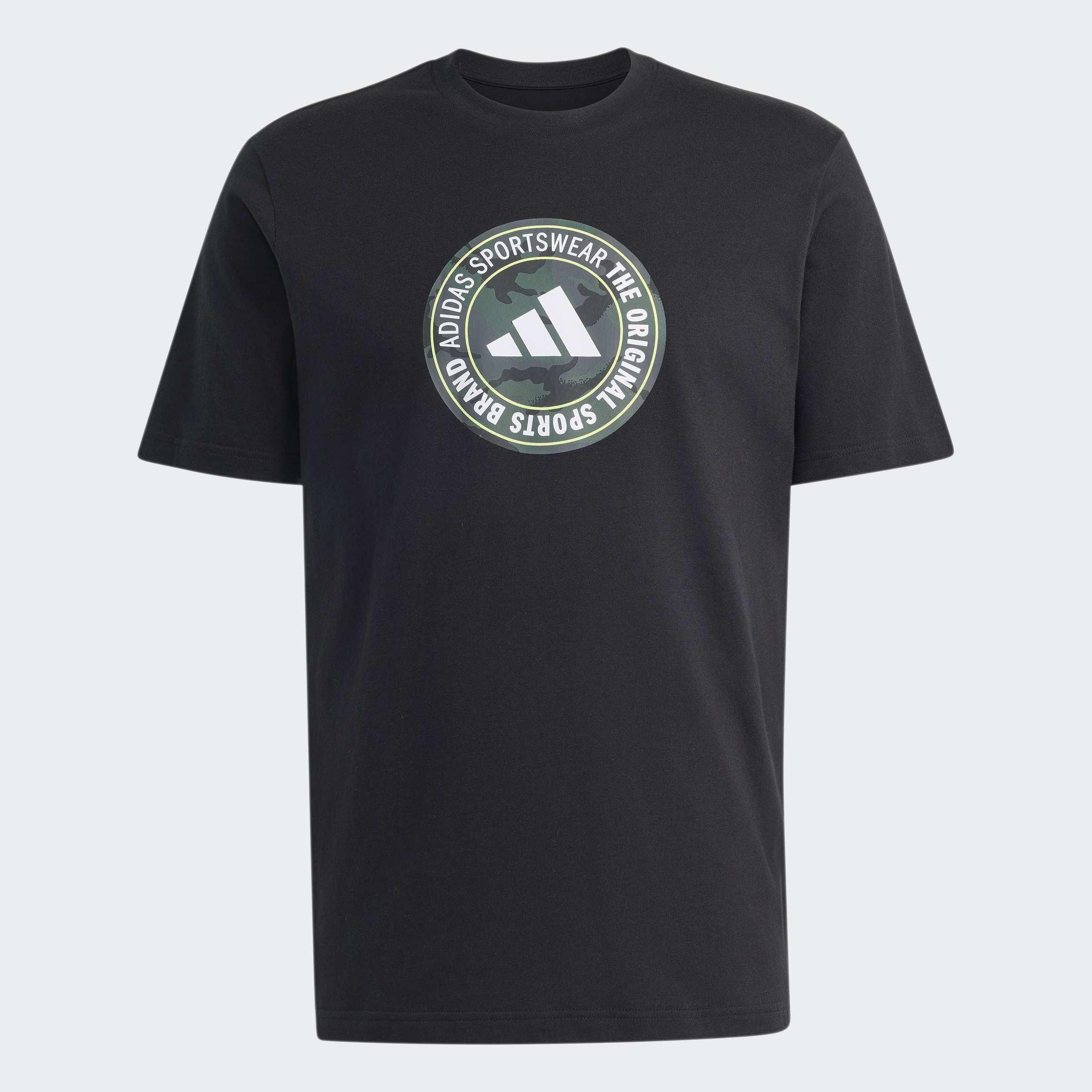 Camo Circle Graphic T-Shirt, Black