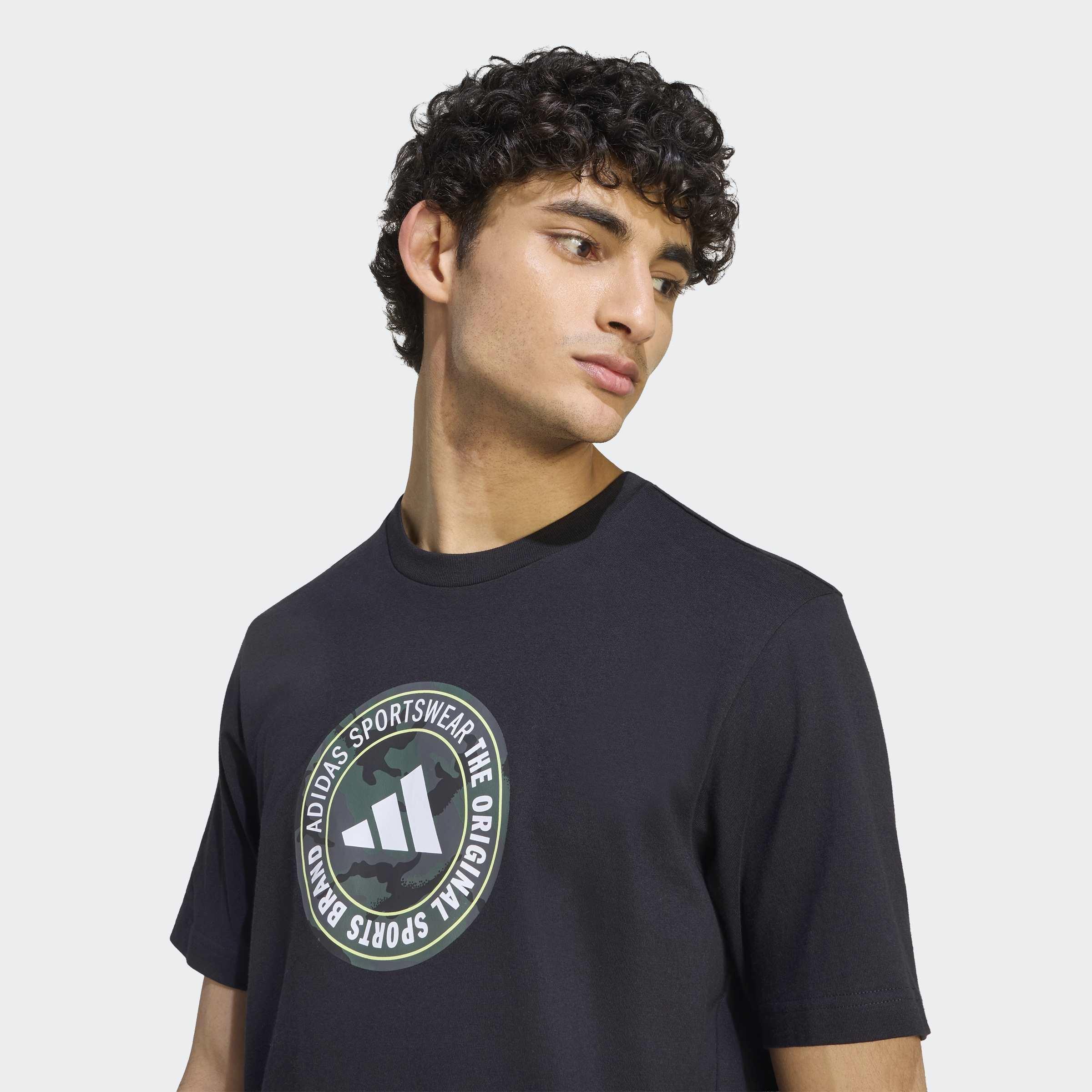 Camo Circle Graphic T-Shirt, Black, A701_ONE, large image number 2