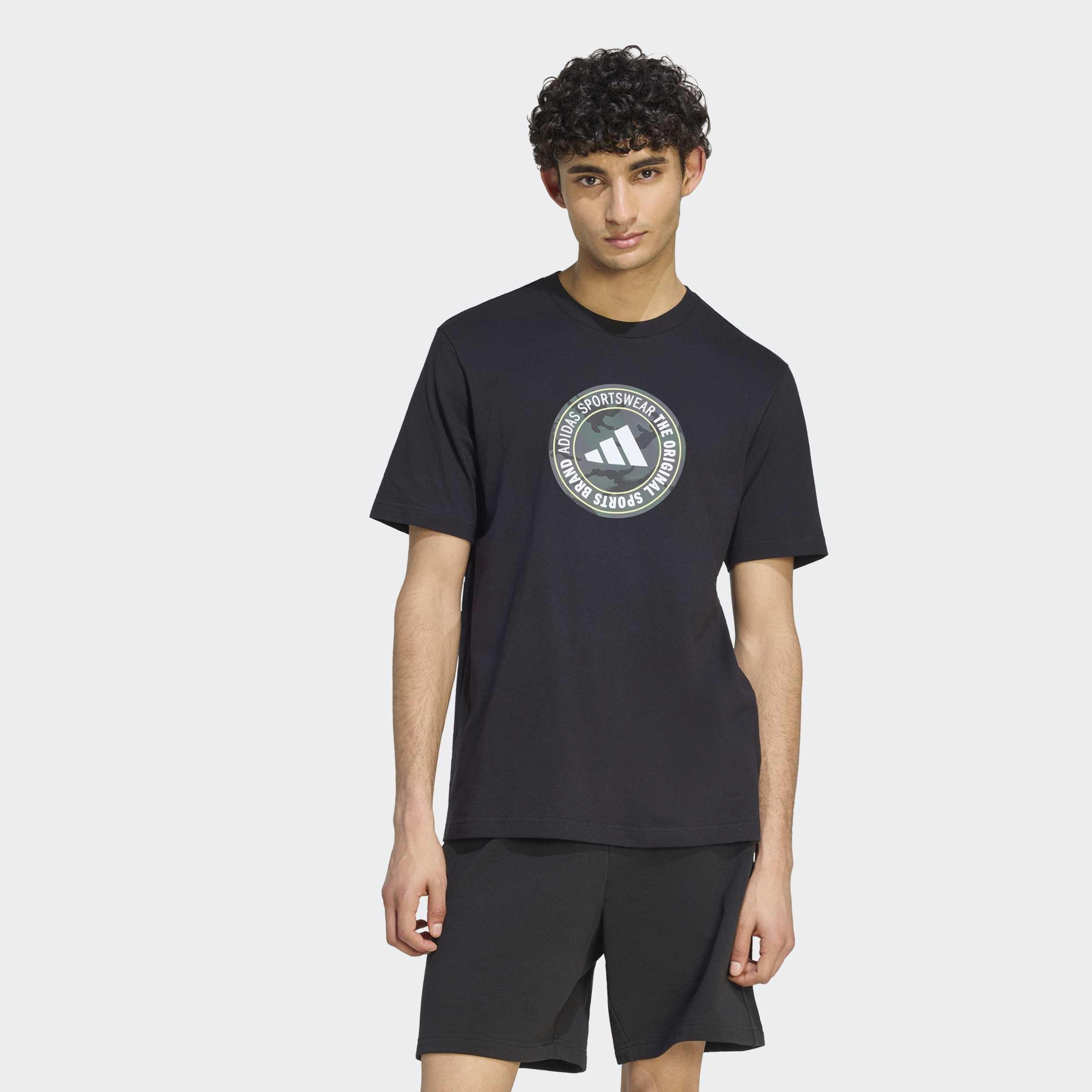 Camo Circle Graphic T-Shirt, Black, A701_ONE, large image number 4