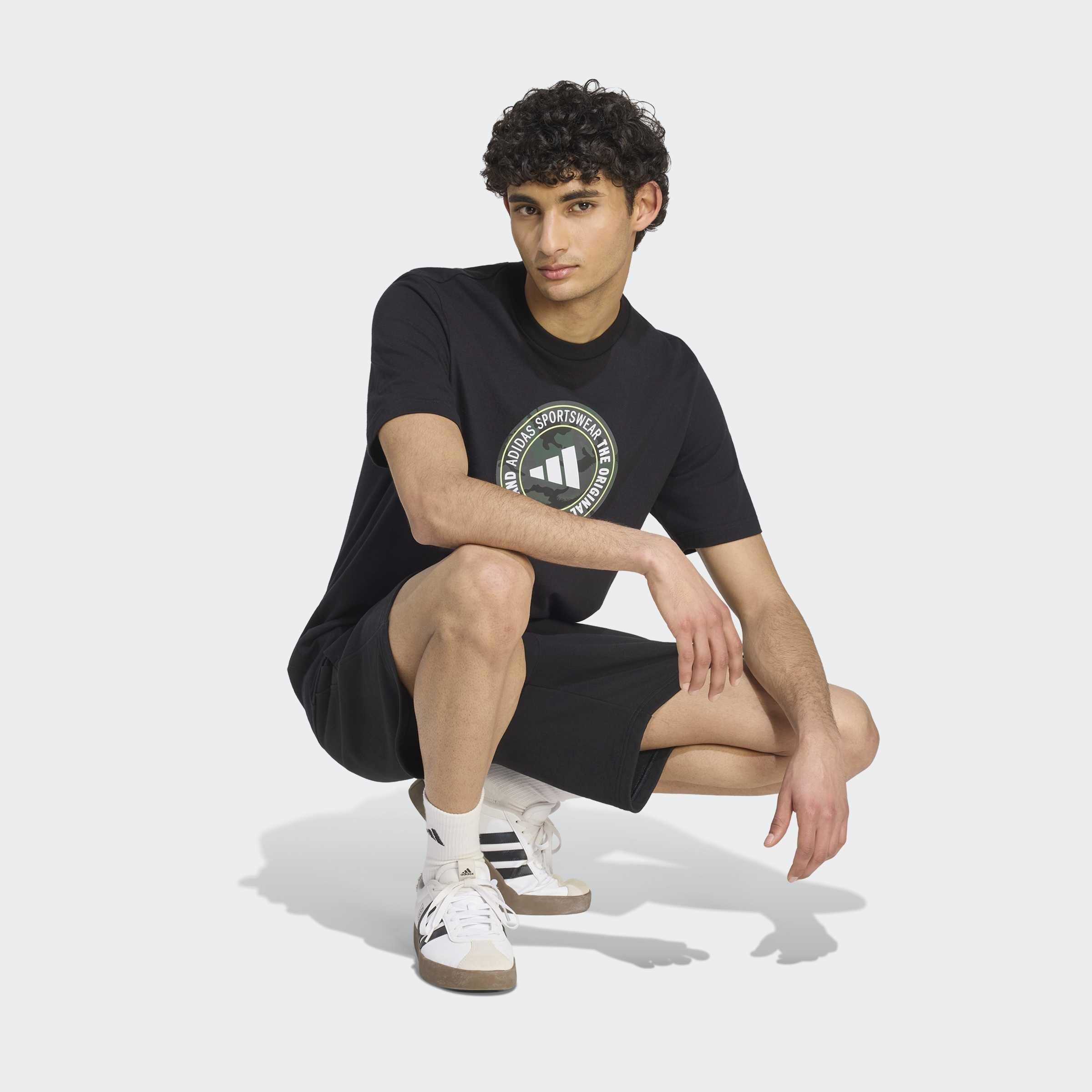 Camo Circle Graphic T-Shirt, Black, A701_ONE, large image number 5
