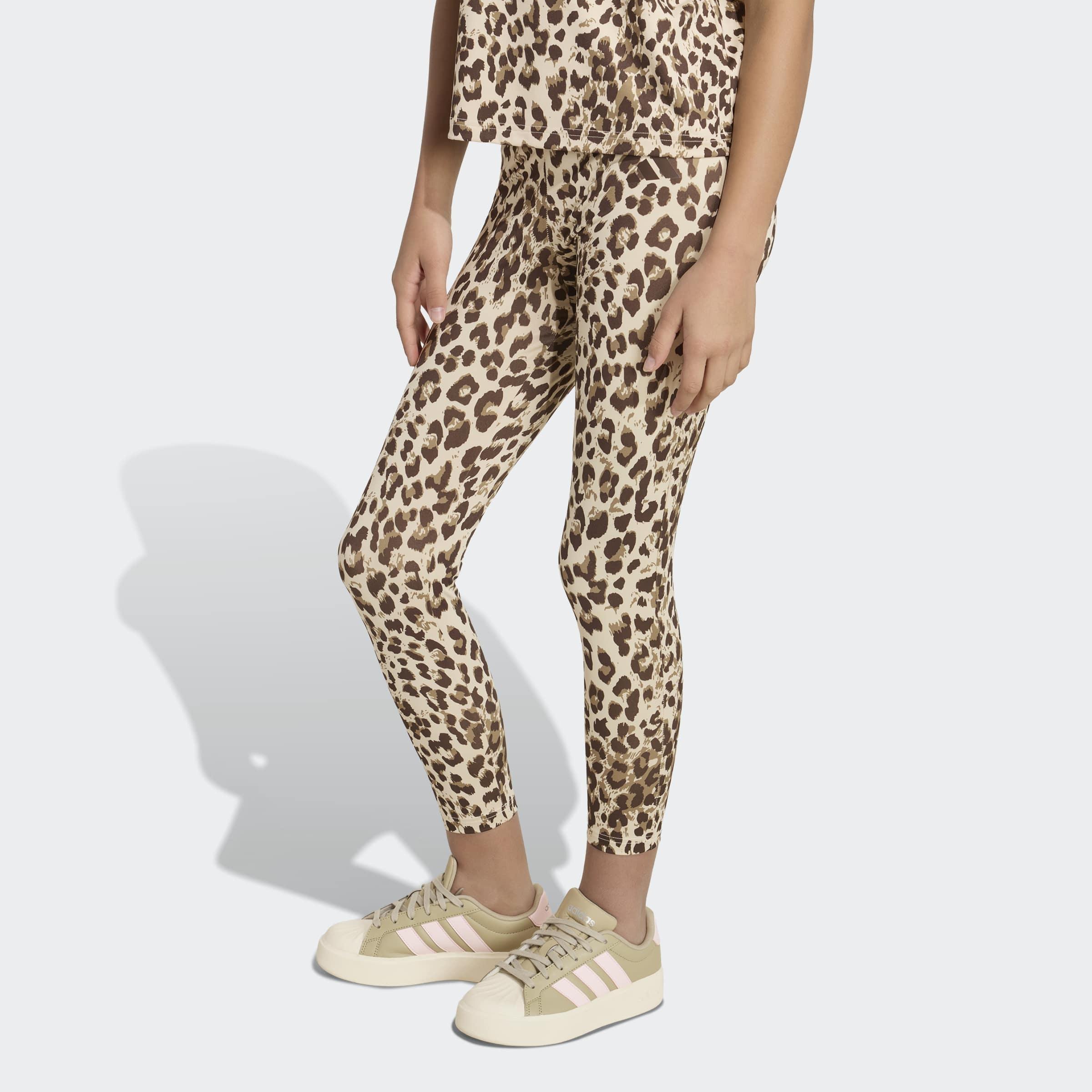 Kids Animal Print Sport Leggings, Beige, A701_ONE, large image number 5