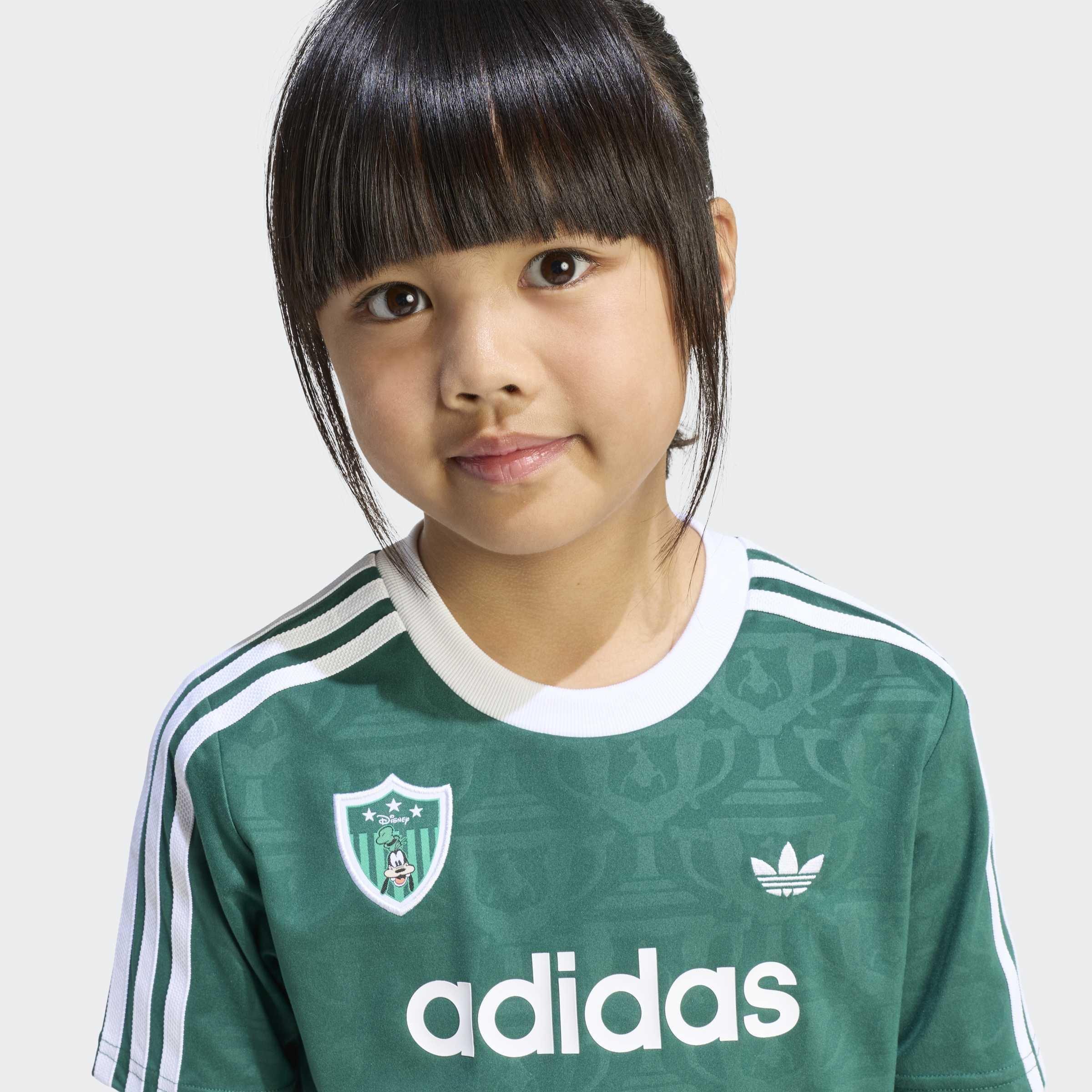 Kids Unisex adidas Disney Short Jersey Set, Green, A701_ONE, large image number 6