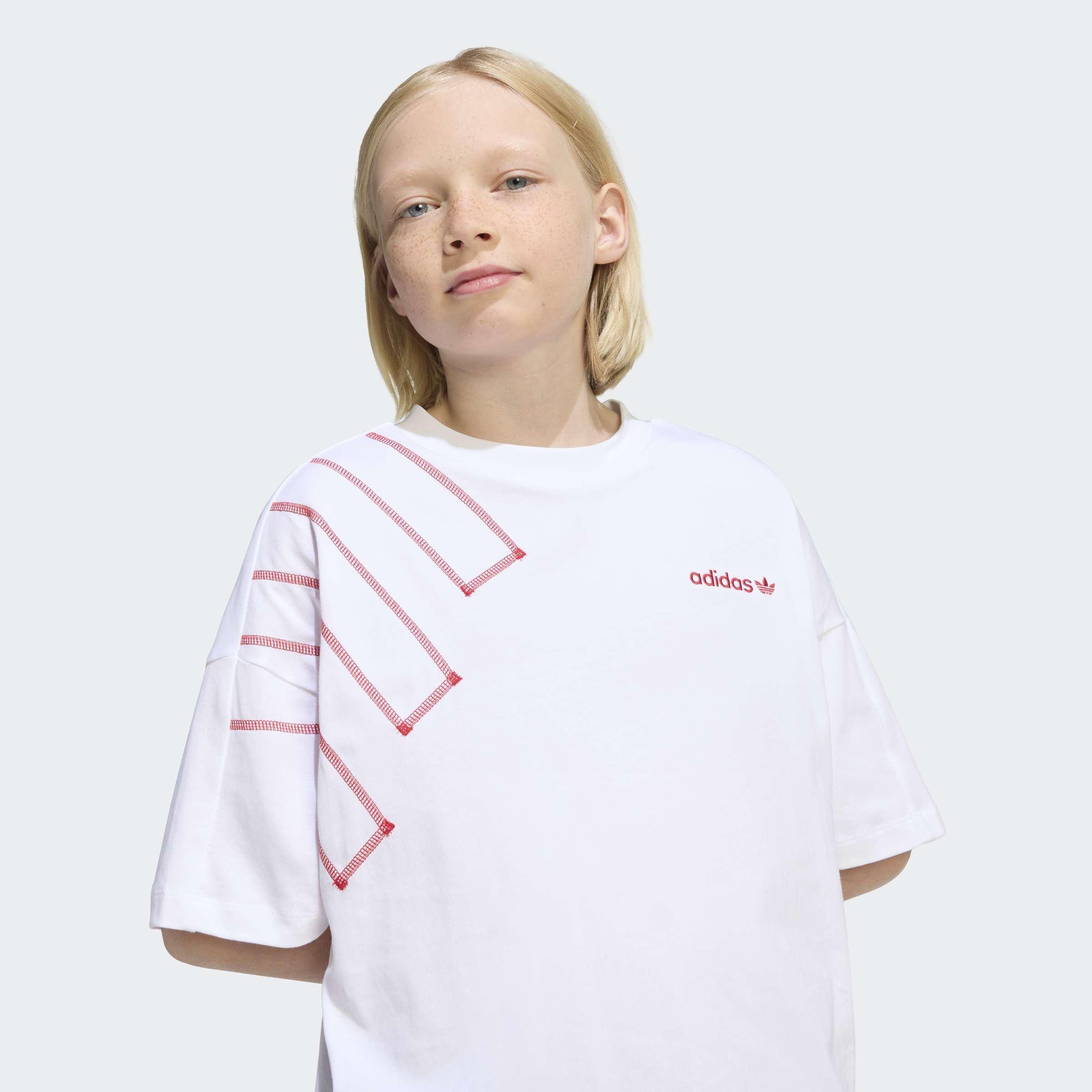 Kids Unisex Loose Blocked T-Shirt, White, A701_ONE, large image number 2