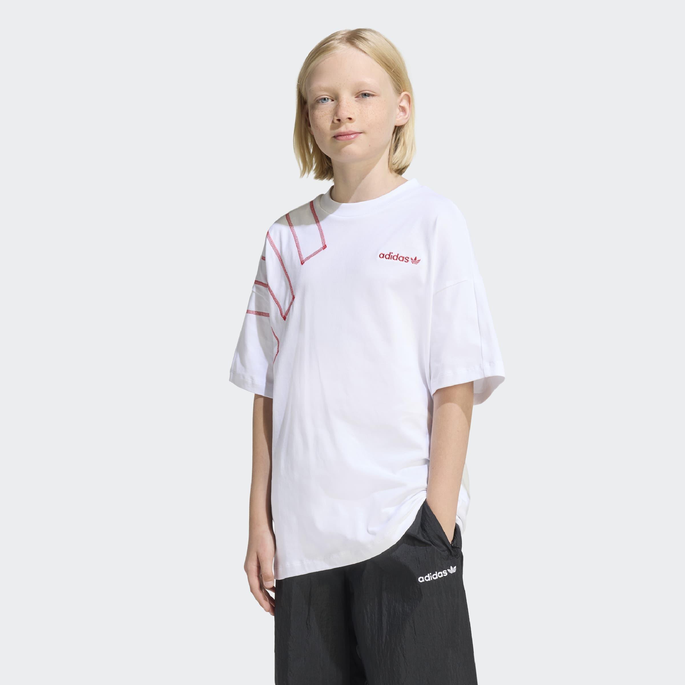 Kids Unisex Loose Blocked T-Shirt, White, A701_ONE, large image number 5