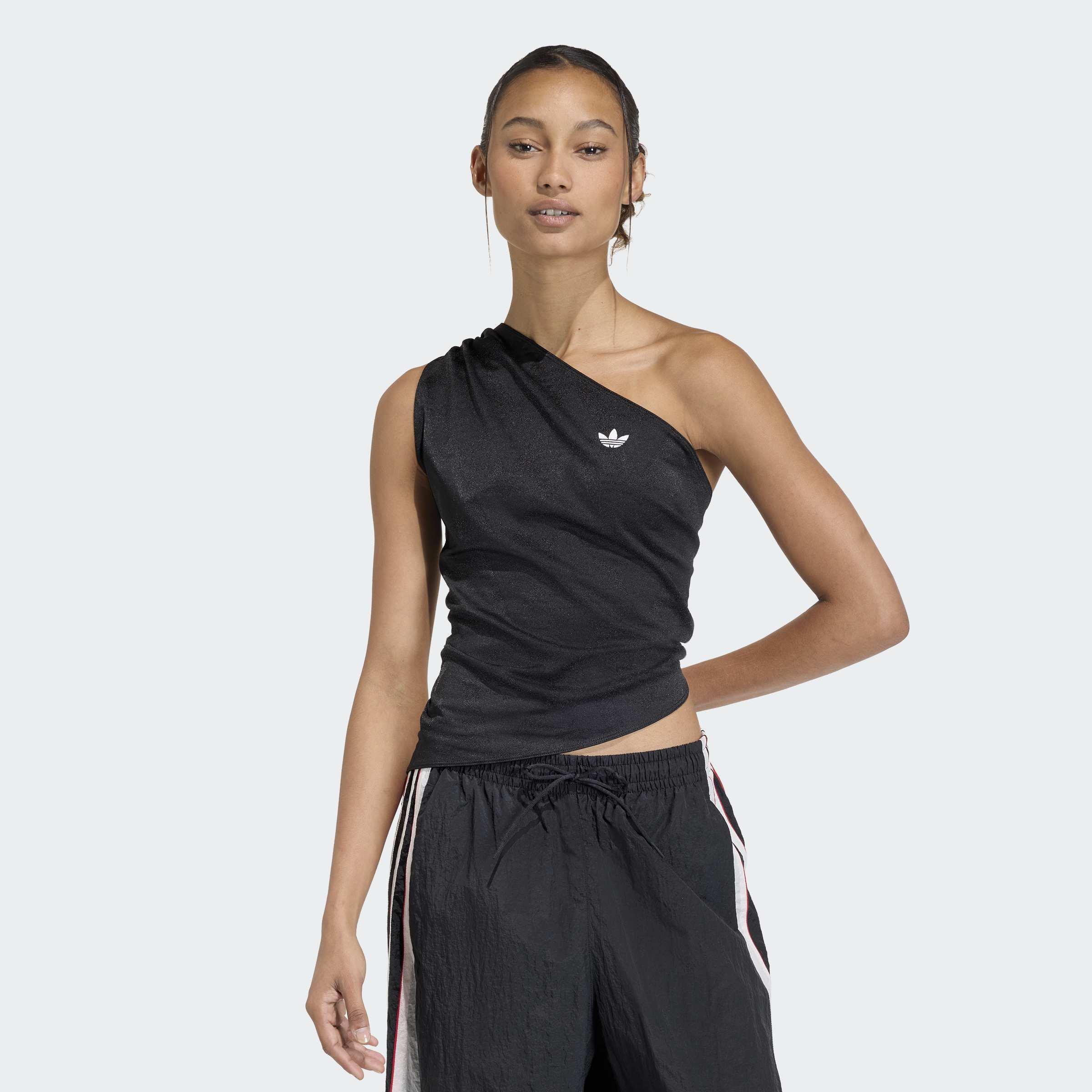 Rouched One Shoulder Top, Black, A701_ONE, large image number 5