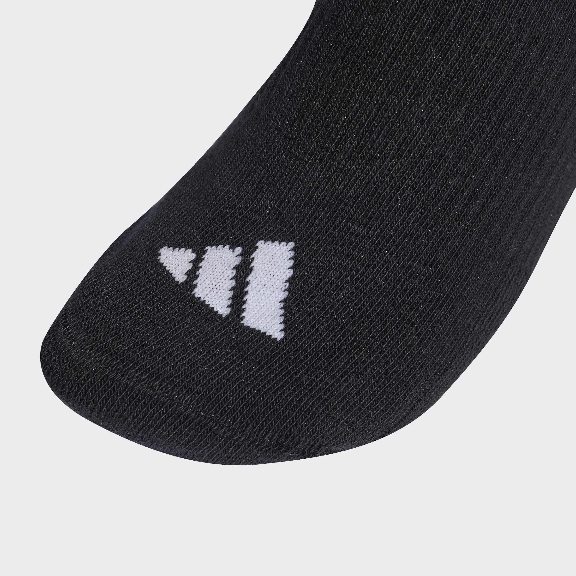 Unisex 3 Stripes Cushioned Sportswear Mid Cut Socks - 3 Pair Pack, Black, A701_ONE, large image number 2