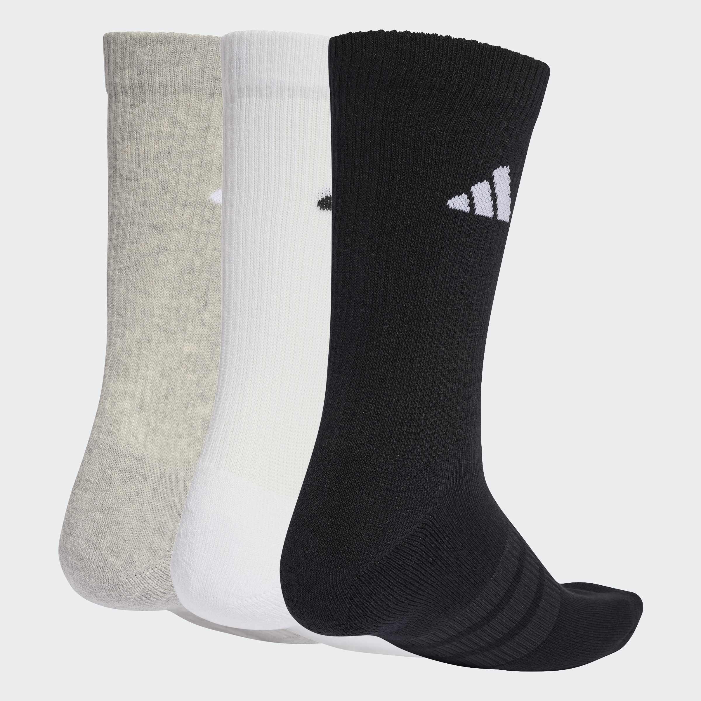 Unisex Cushioned Sportswear Crew Socks - 3 Pair Pack, Multicolour