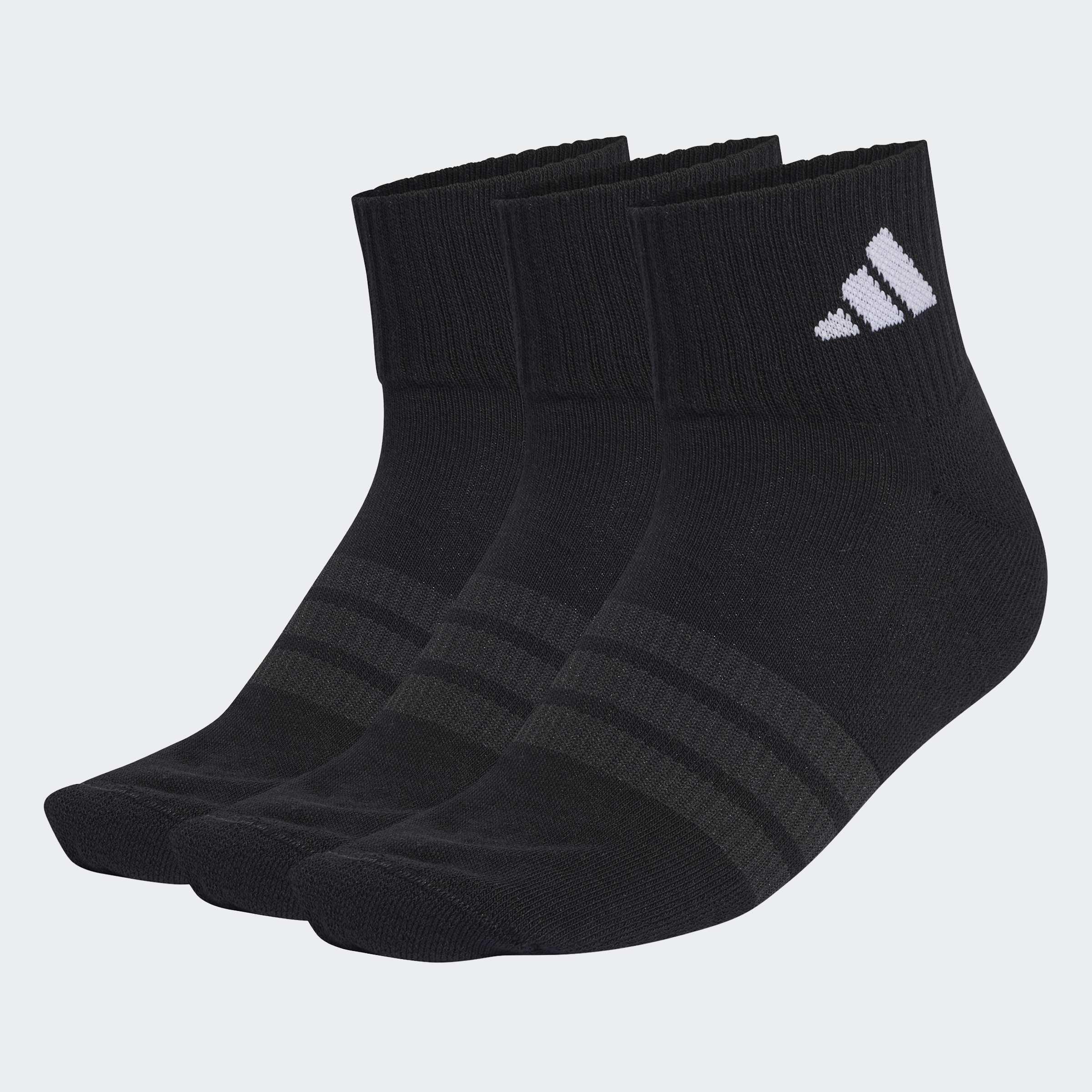 Unisex Cushioned Sportswear Ankle Socks - 3 Pair Pack, Black