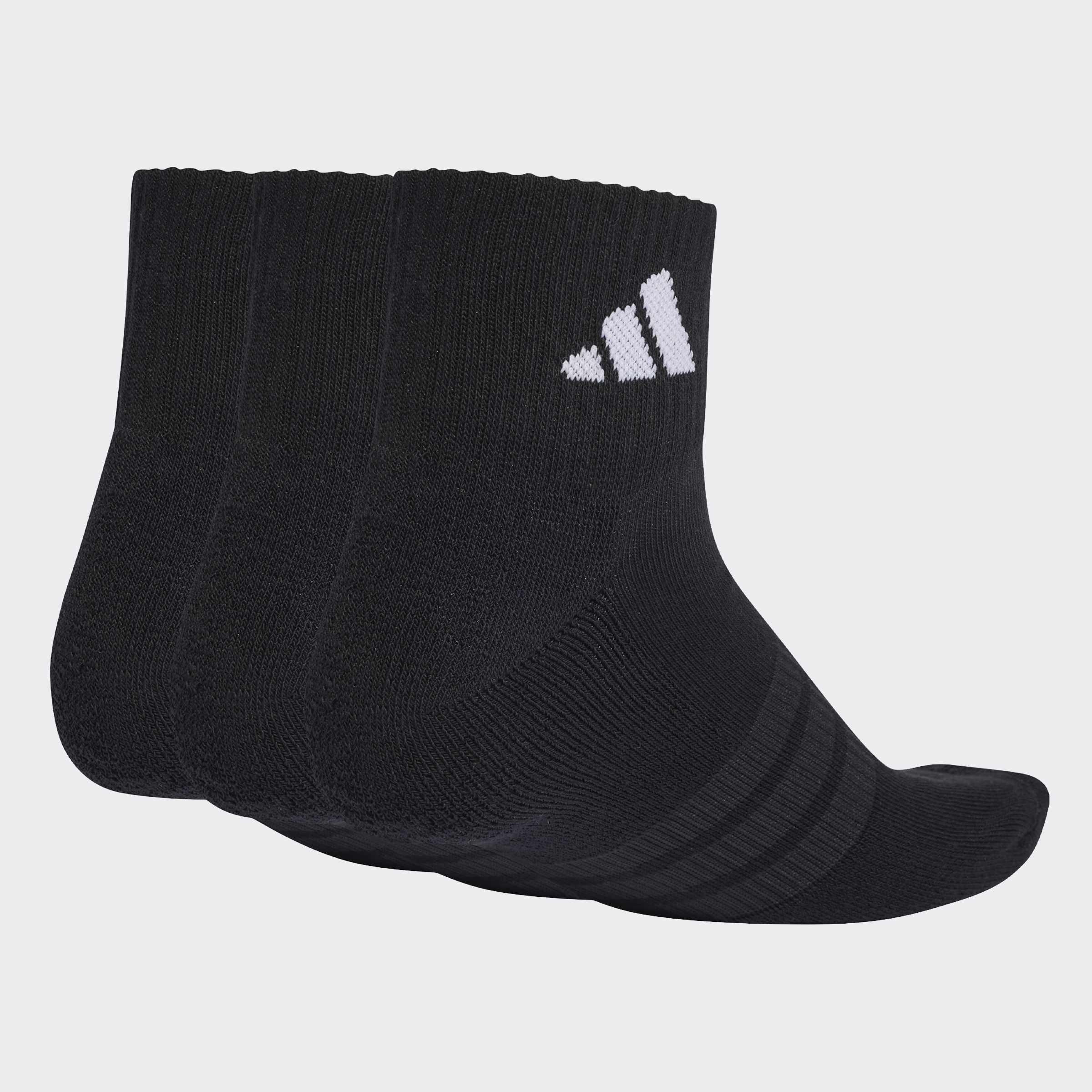 Unisex Cushioned Sportswear Ankle Socks - 3 Pair Pack, Black