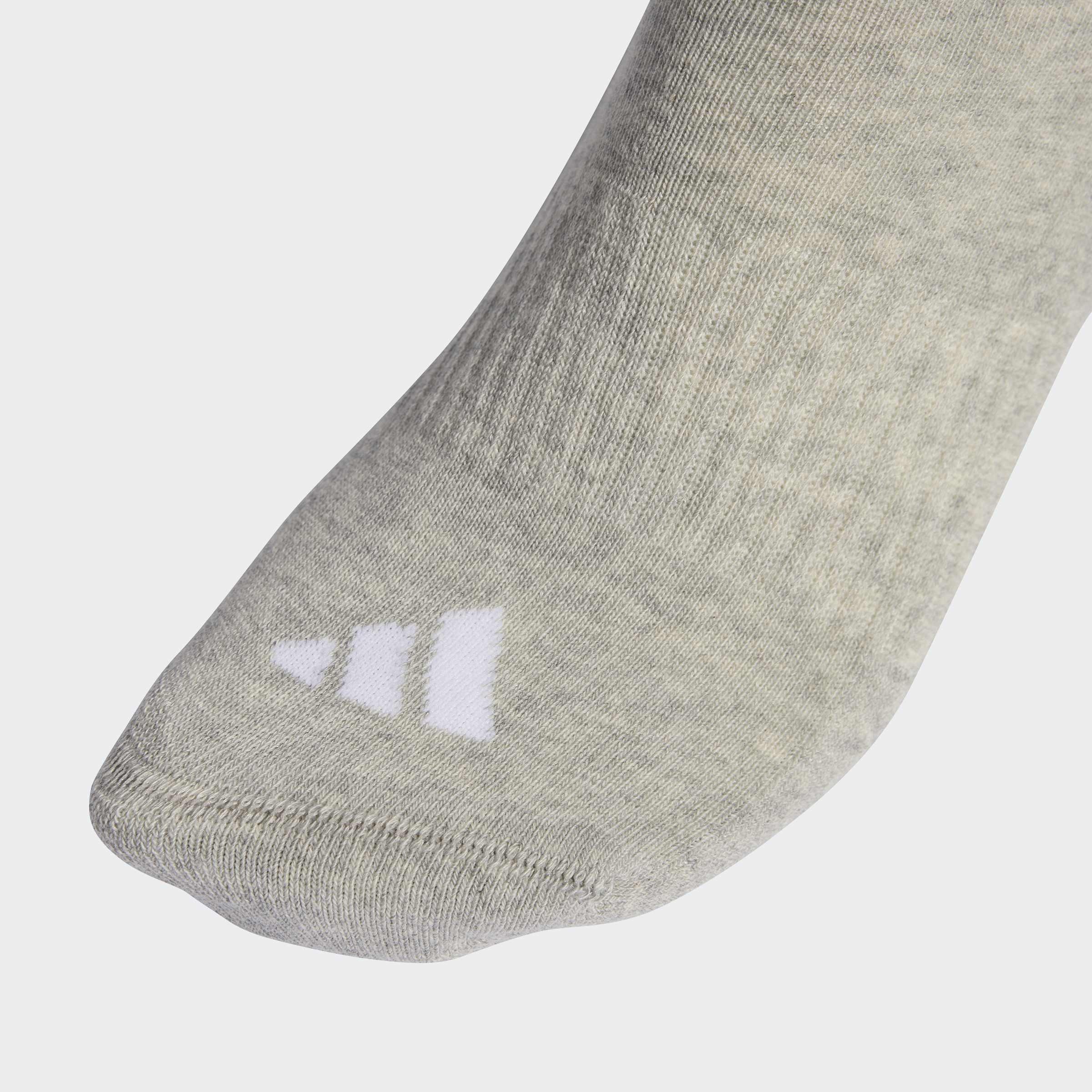 Unisex 3-Stripes Cushioned Sportswear Crew Socks - 3 Pair Pack, Multicolour, A701_ONE, large image number 2