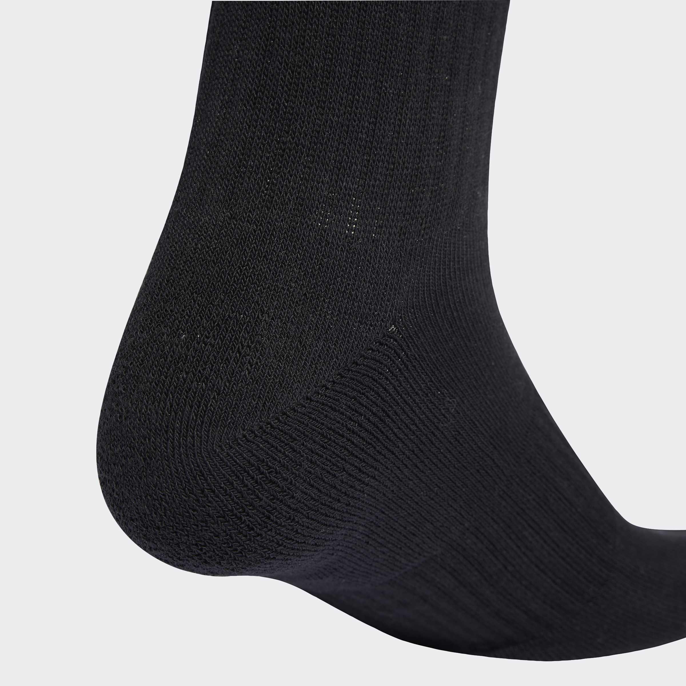 Unisex - 3-Stripes Cushioned Sportswear Crew Socks - 3 Pair Pack, Black, A701_ONE, large image number 3