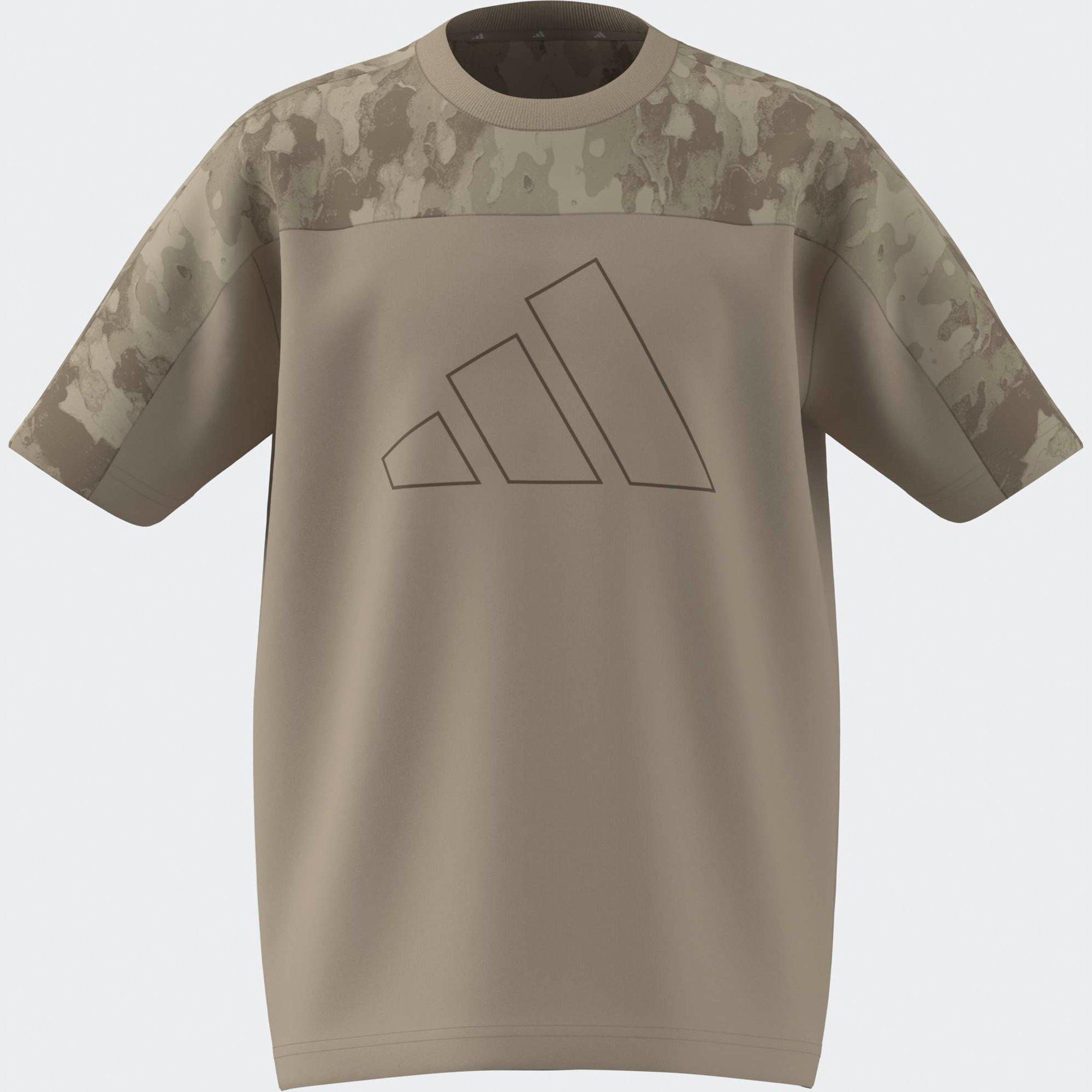 Kids Unisex Seasonal Essentials Camo Cotton T-shirt Juniors, Beige
