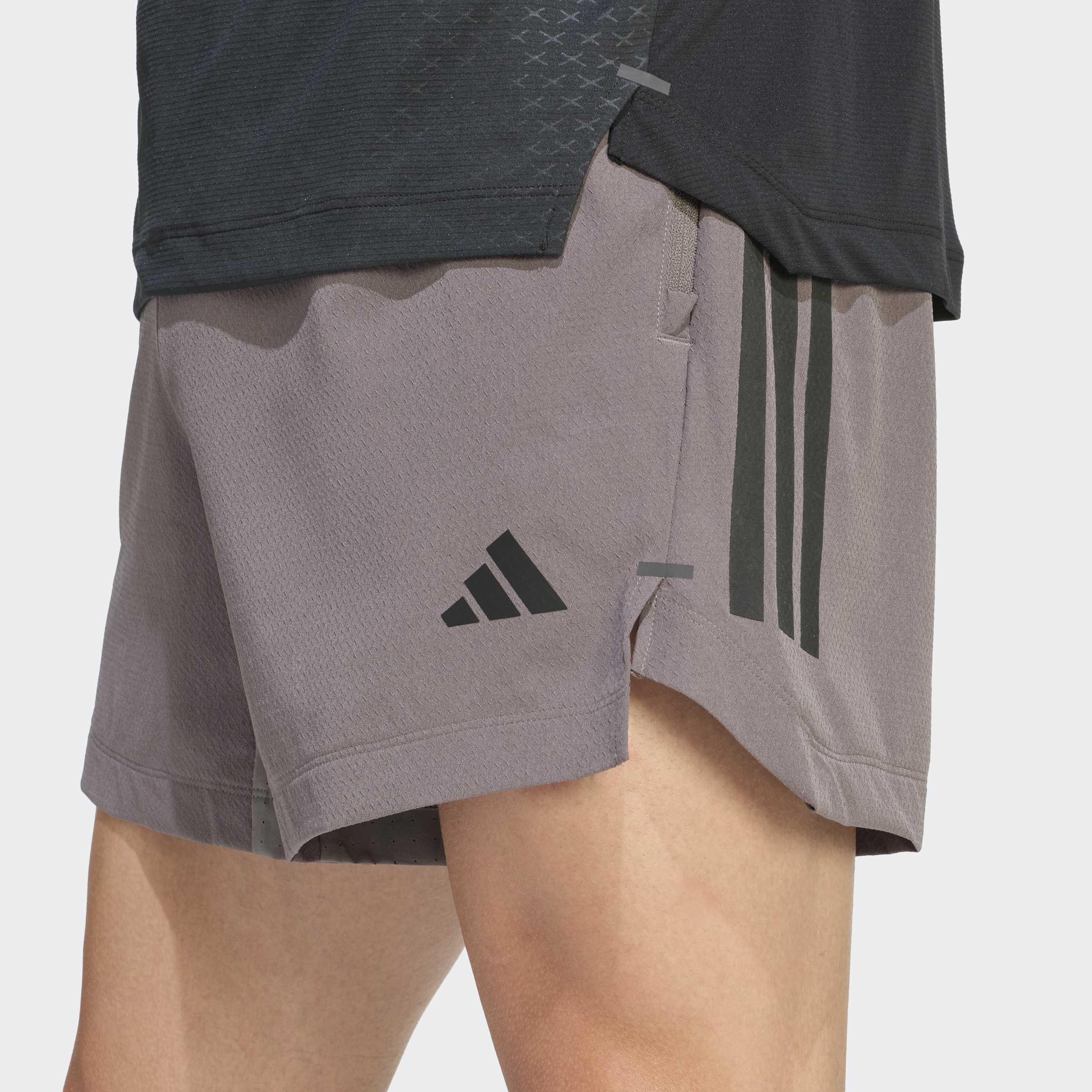 D4T Primelift 3 Stripes Shorts, Brown, A701_ONE, large image number 2