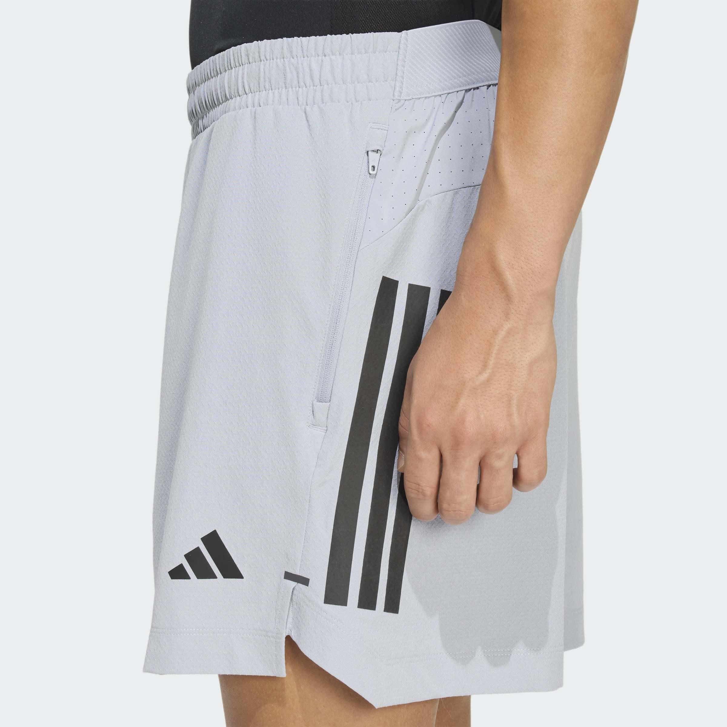 D4T Primelift 3 Stripes Shorts, Grey, A701_ONE, large image number 3