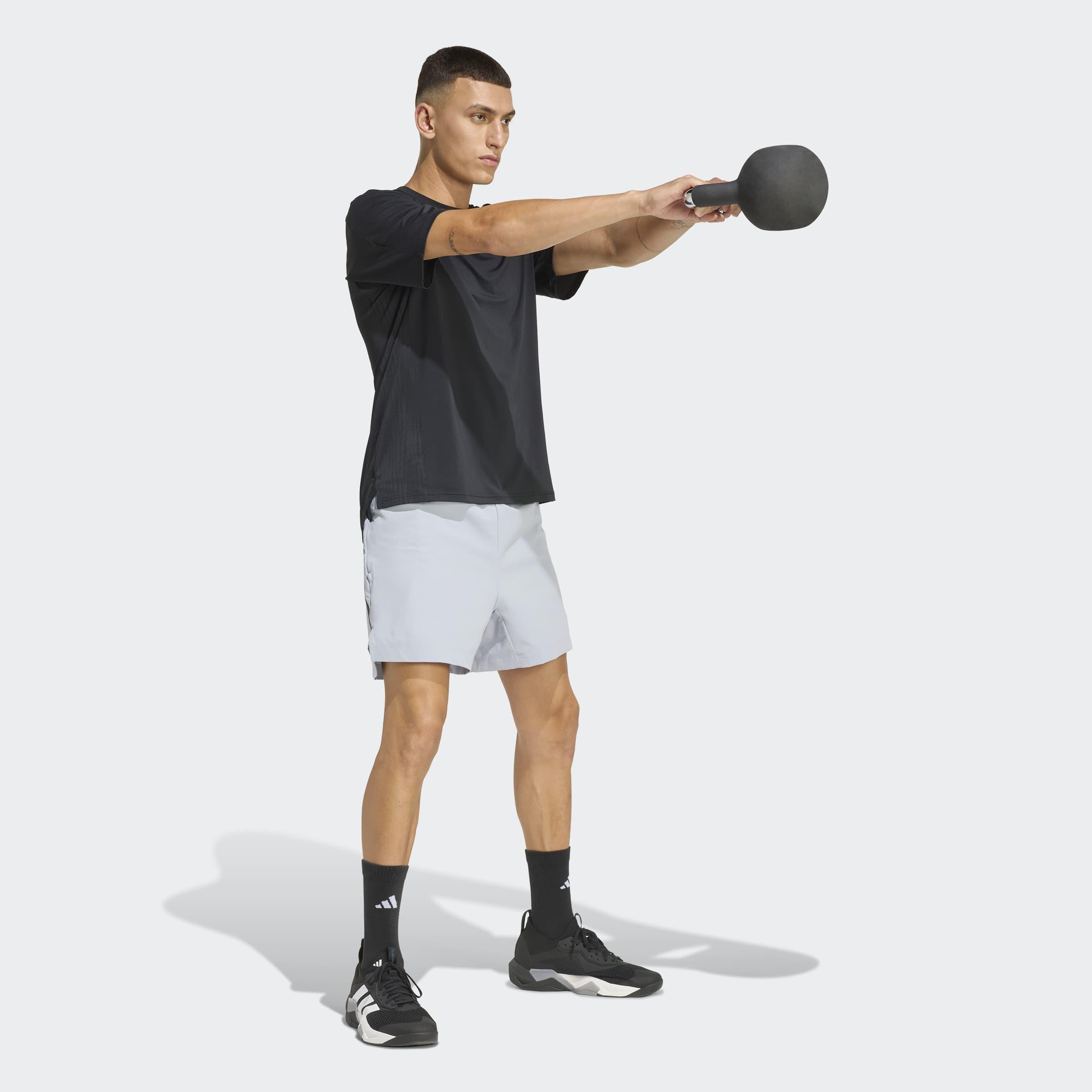 D4T Primelift 3 Stripes Shorts, Grey, A701_ONE, large image number 4