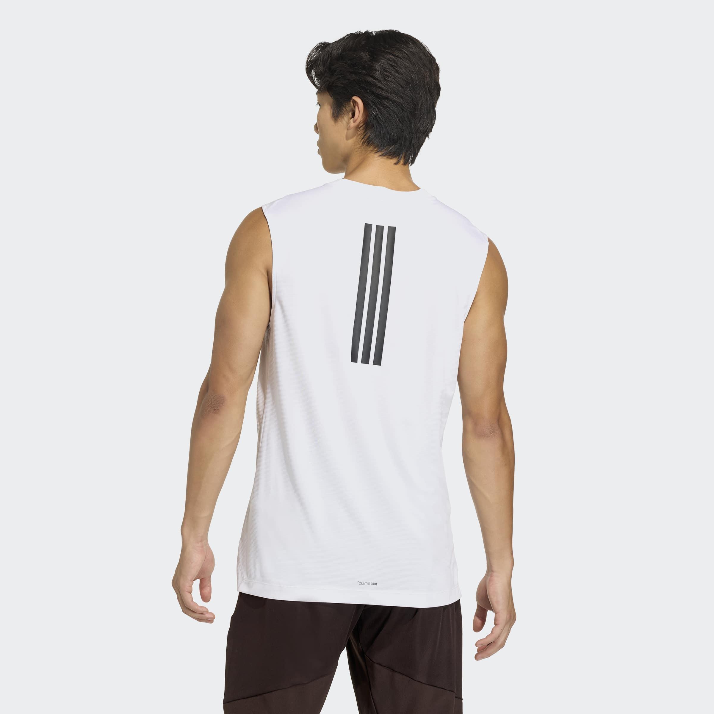 D4T Primelift 3 Stripes Tank Top, White