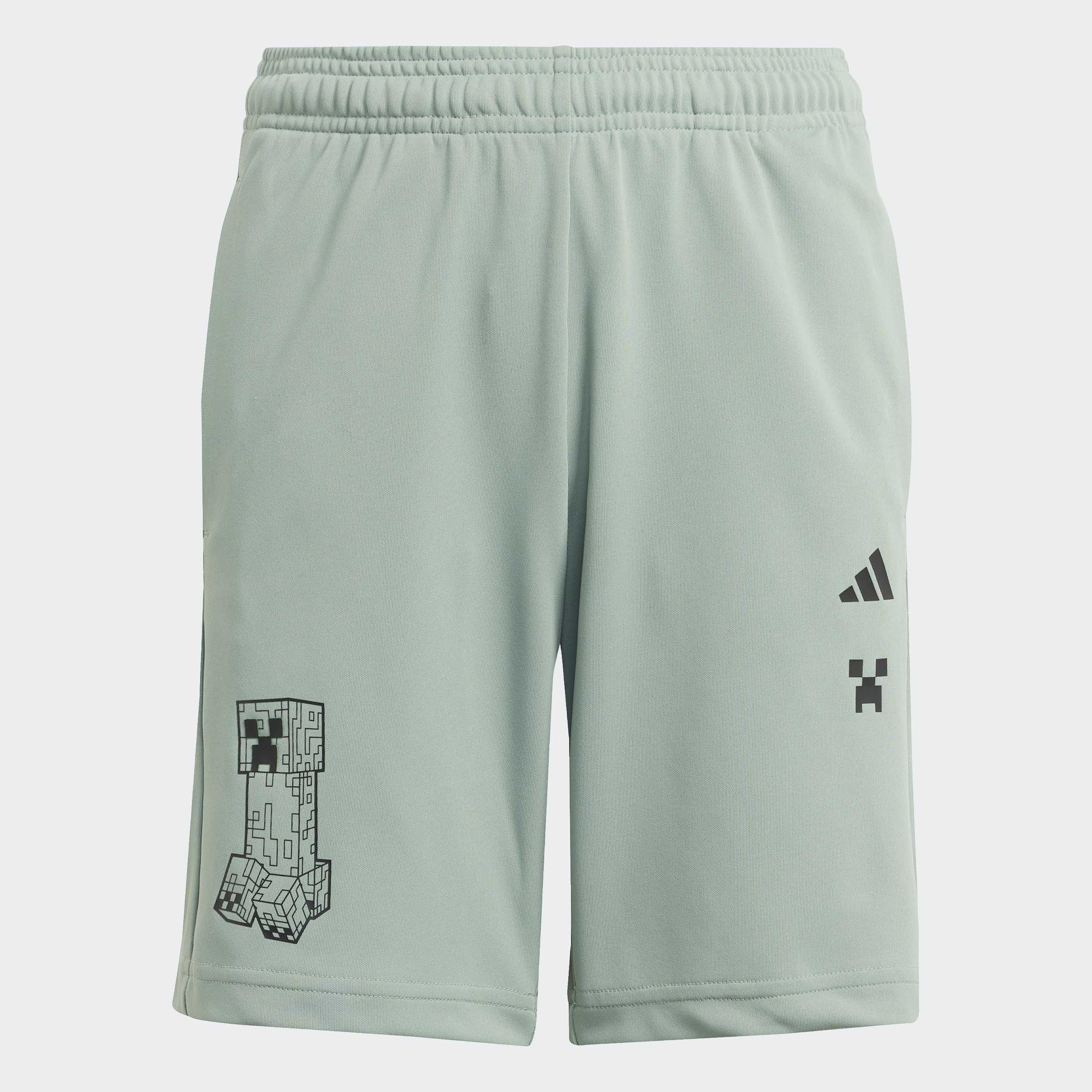 Kids Unisex Adidas Minecraft Training Short, Green, A701_ONE, large image number 0