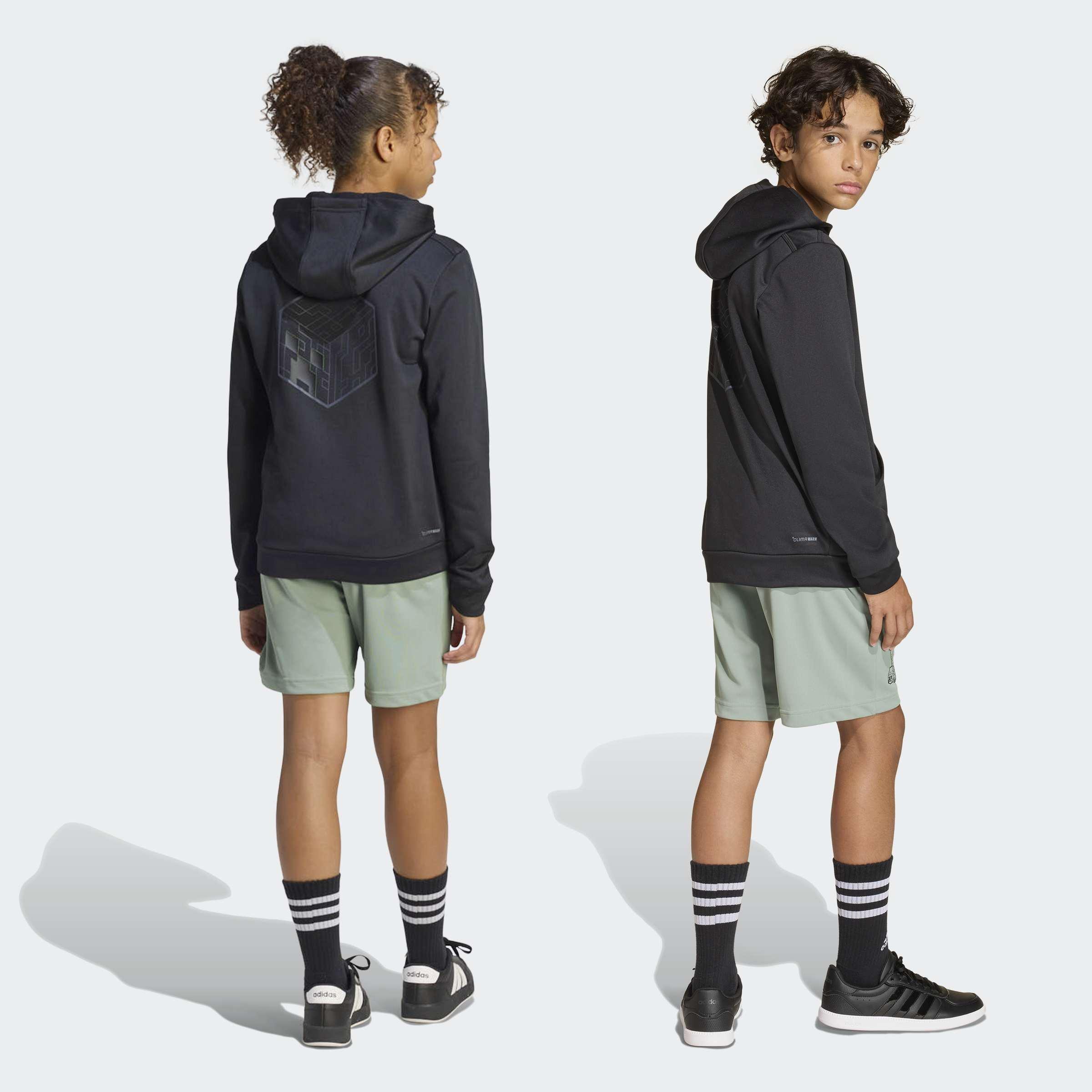 Kids Unisex Adidas Minecraft Training Short, Green, A701_ONE, large image number 1