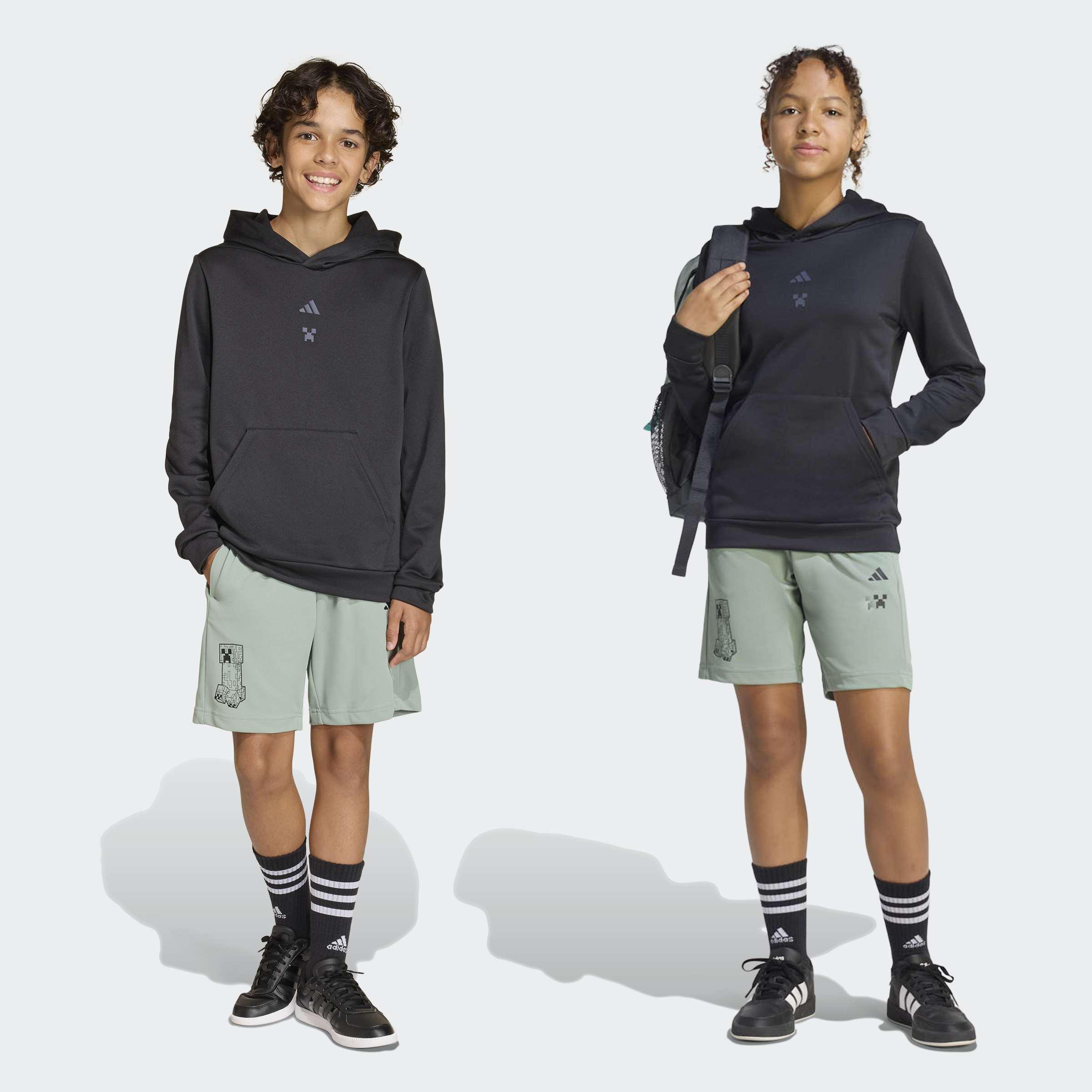 Kids Unisex Adidas Minecraft Training Short, Green, A701_ONE, large image number 5