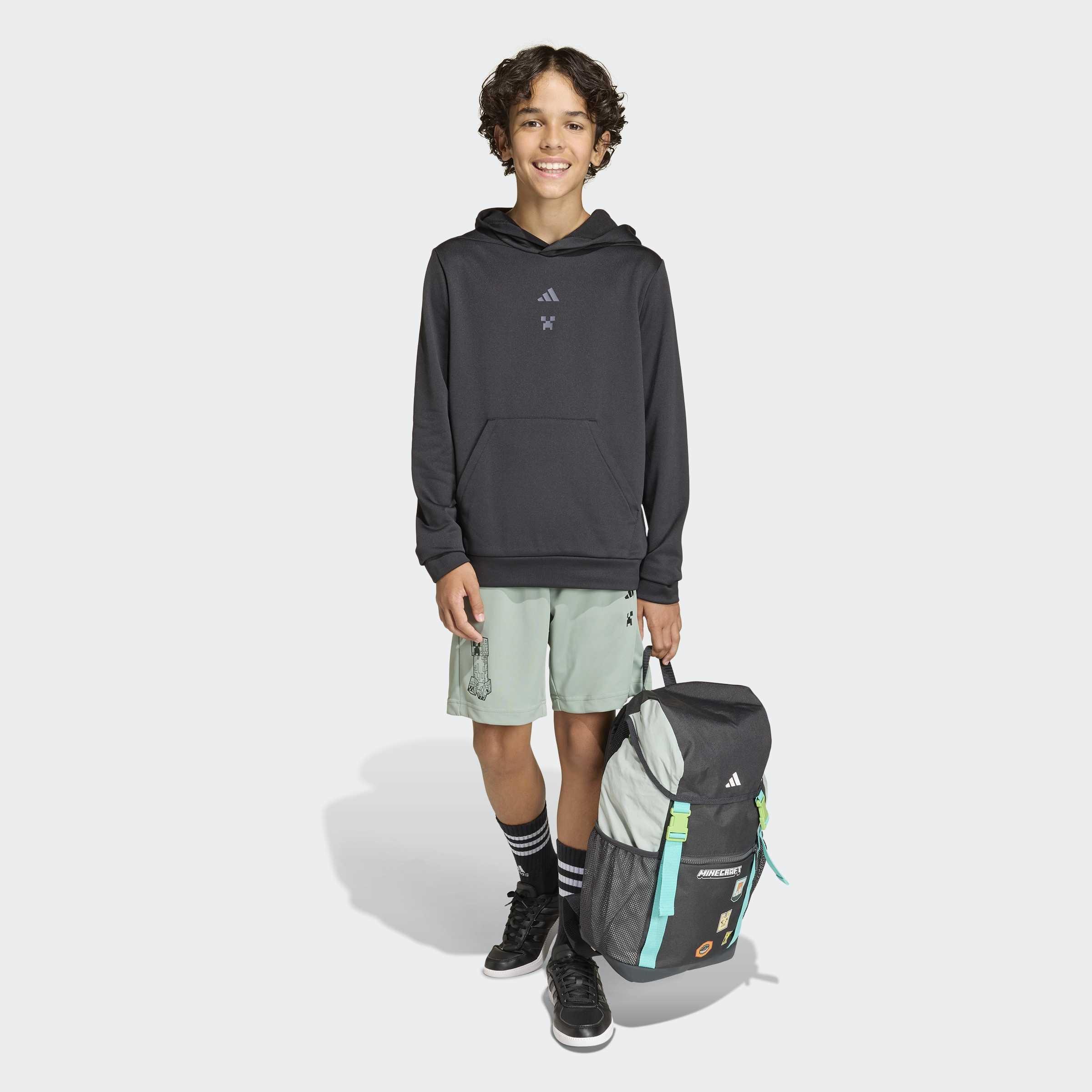 Kids Unisex Adidas Minecraft Training Short, Green, A701_ONE, large image number 6