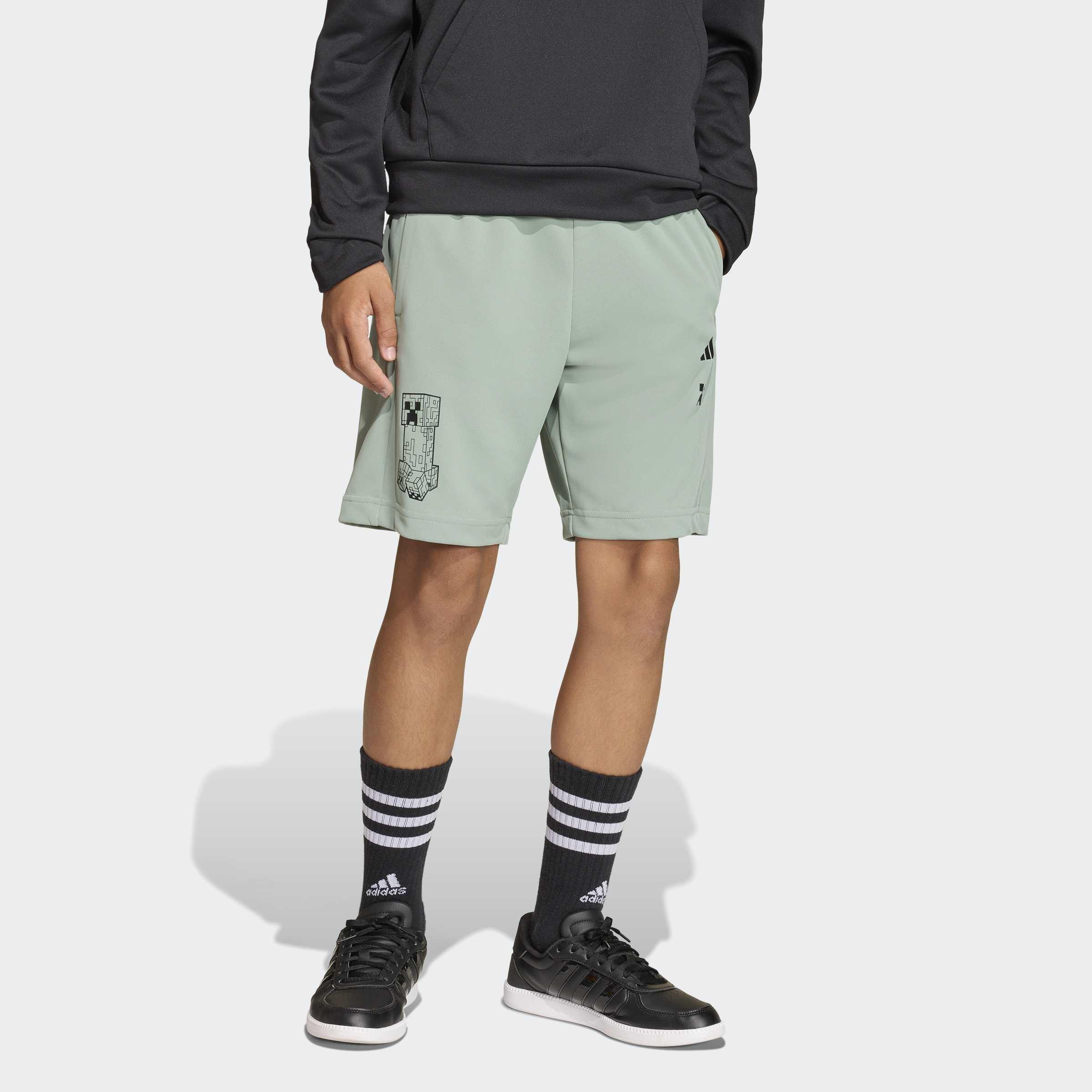 Kids Unisex Adidas Minecraft Training Short, Green, A701_ONE, large image number 7