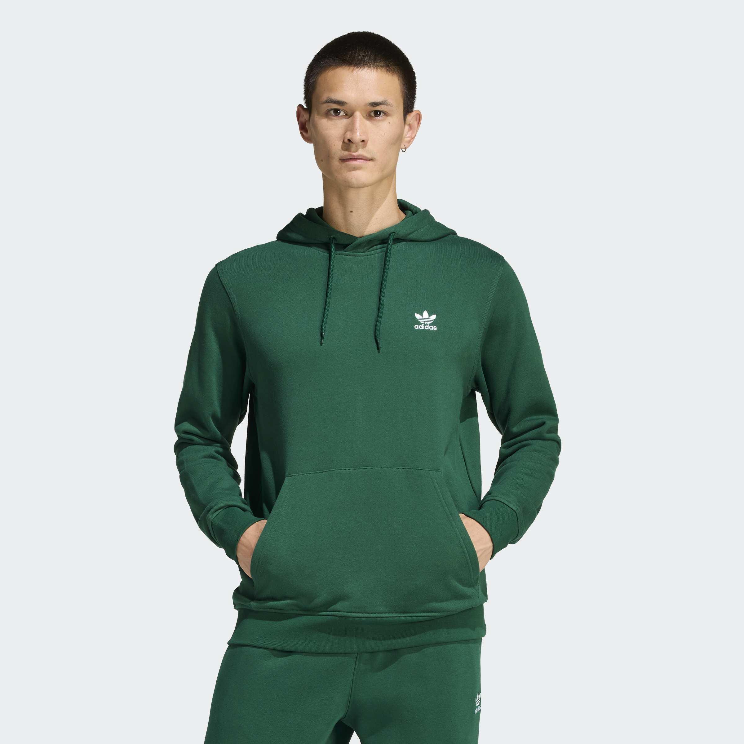 Trefoil Essentials Hoodie French Terry, Green, A701_ONE, large image number 5