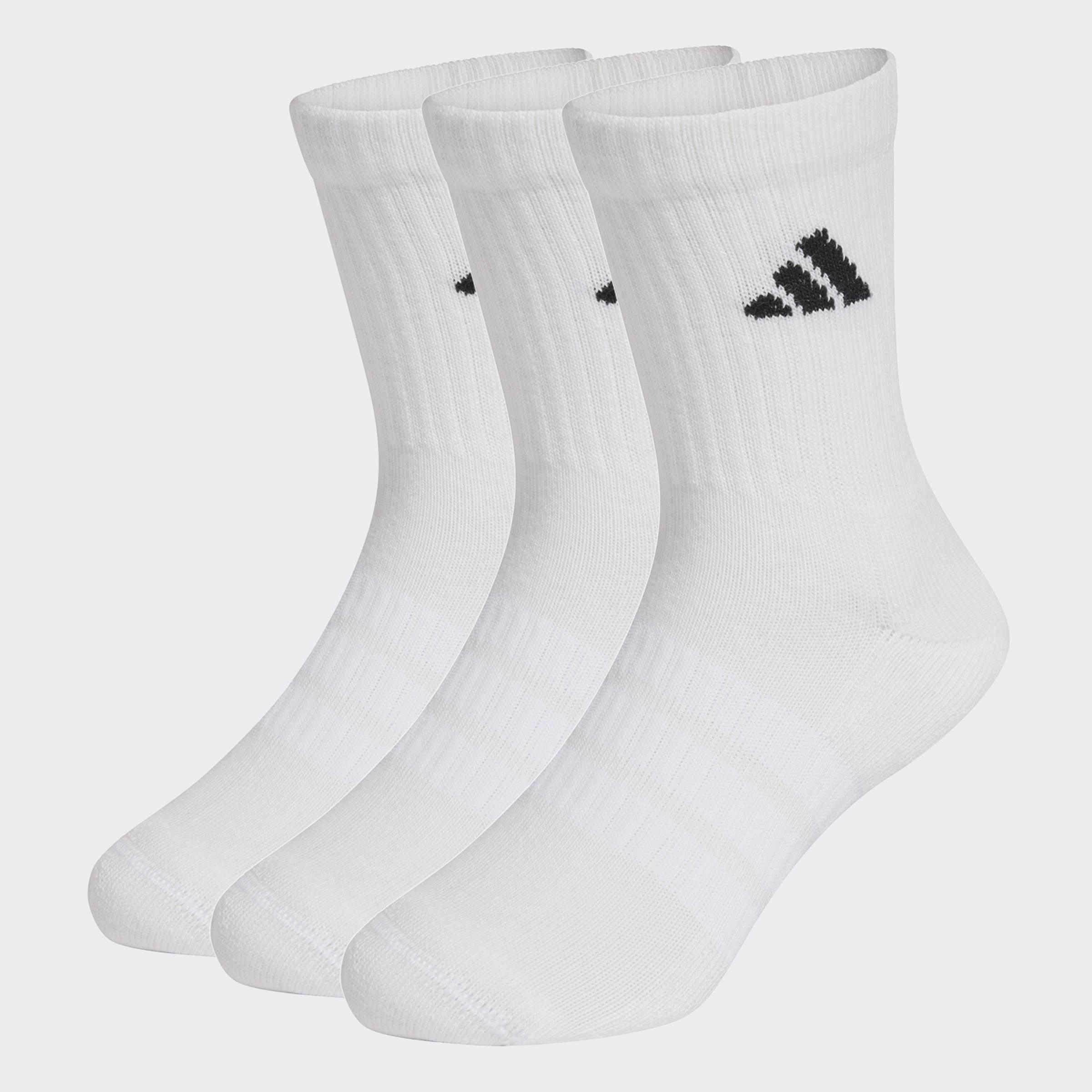 Kids Unisex Cushioned Sportswear Crew Socks 3 Pair Pack, White, A701_ONE, large image number 3