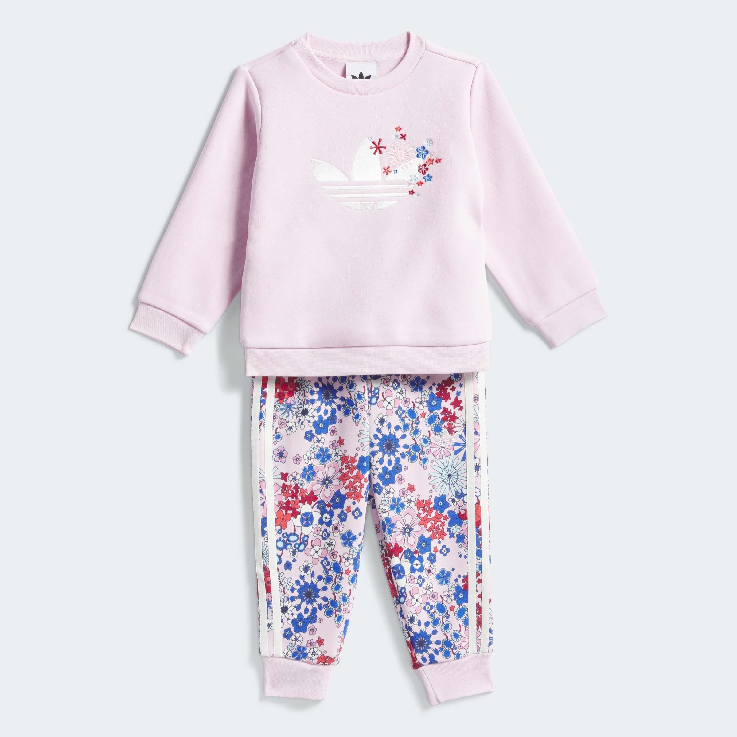 Kids Adidas Originals X Liberty London Crew Set, Pink