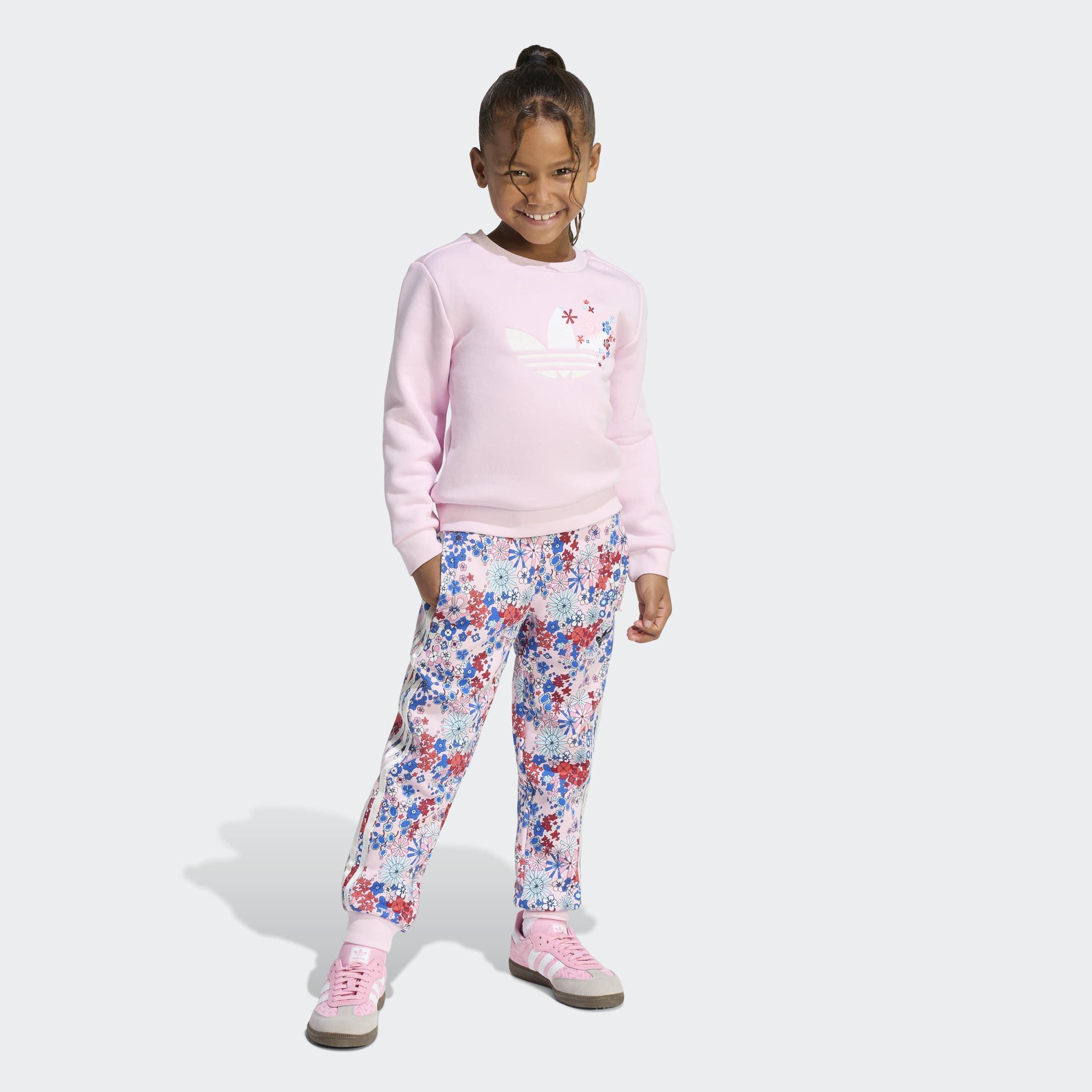 Kids Adidas Originals X Liberty London Crew Set, Pink