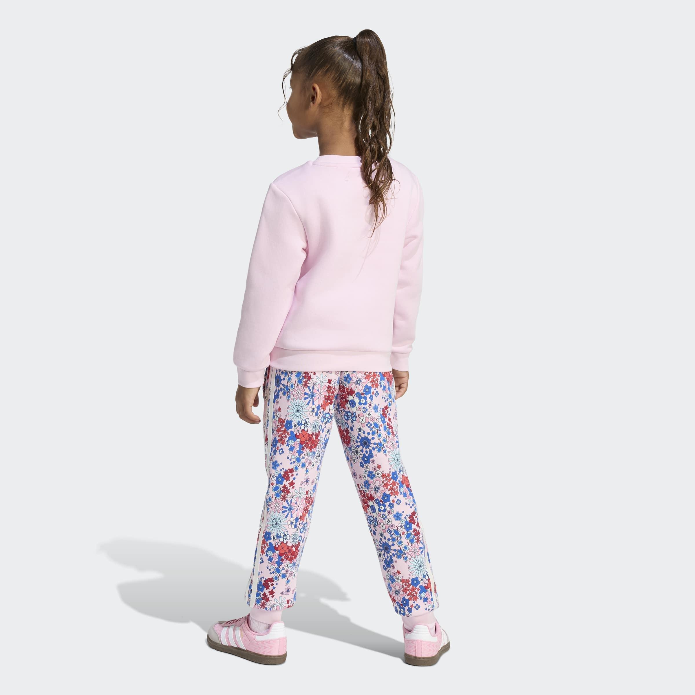 Kids Adidas Originals X Liberty London Crew Set, Pink