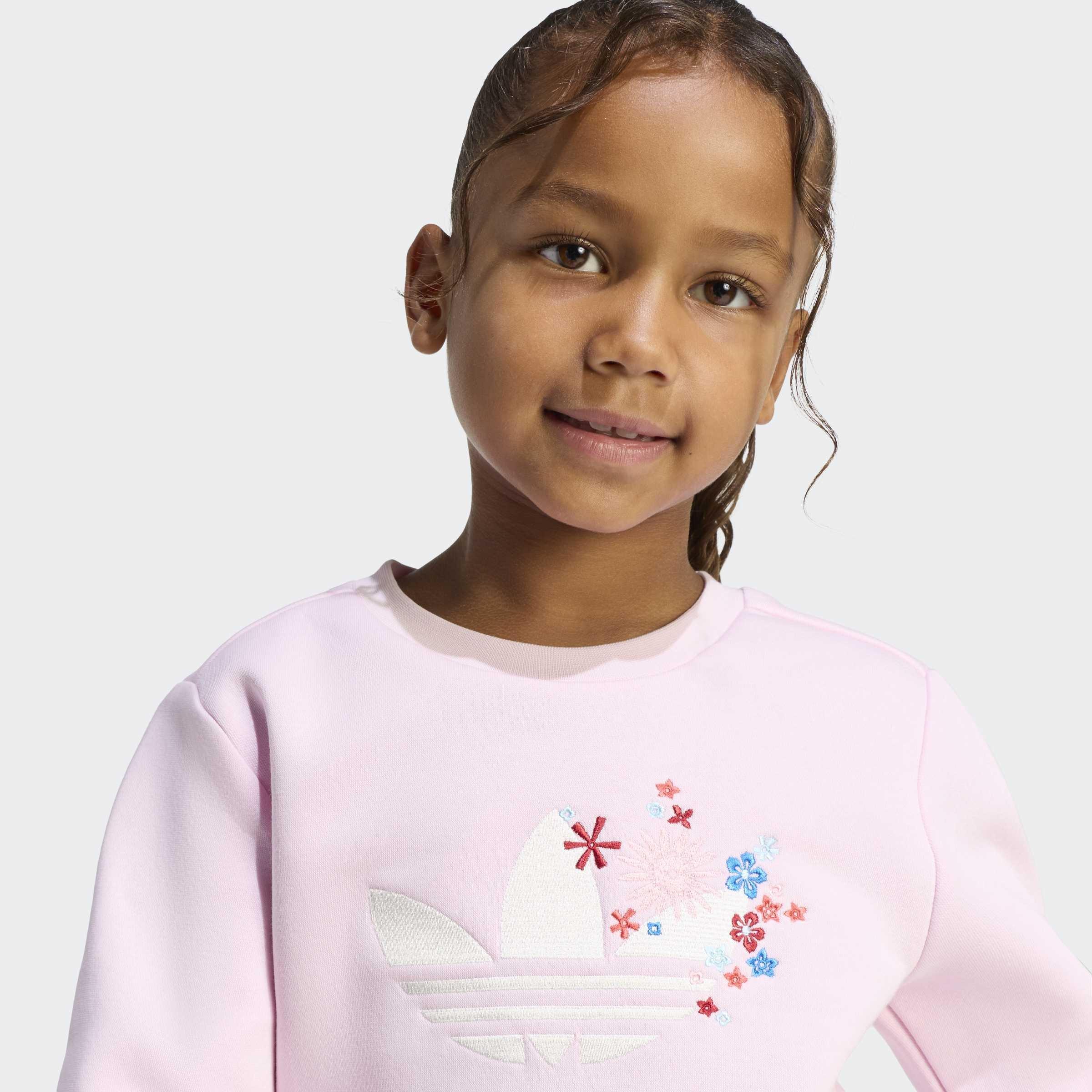 Kids Adidas Originals X Liberty London Crew Set, Pink, A701_ONE, large image number 3