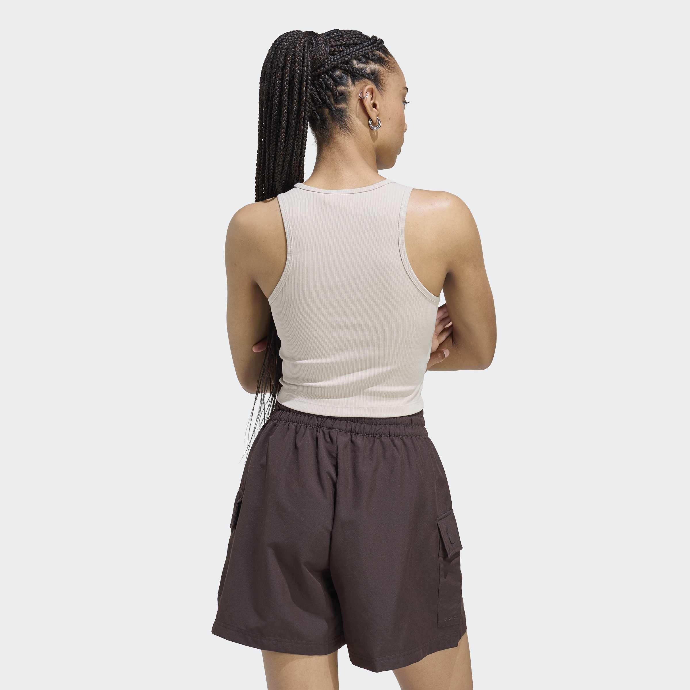 Essentials Ribbed Tank Top, Beige, A701_ONE, large image number 0